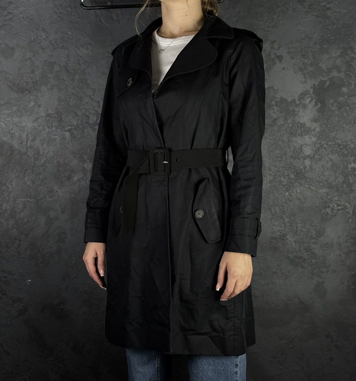 Sandro Women's Sandro Paris Dark Blue Trench Coat Belted Size 36 Size XS / US 0-2 / IT 36-38 - 1 Thumbnail
