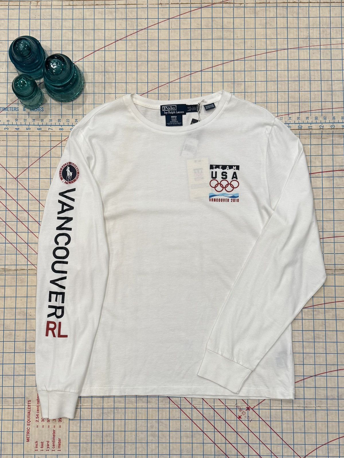 Polo Ralph Lauren NWT Polo Ralph Lauren Team USA 2010 Olympics L/S White Size US L / EU 52-54 / 3 - 5 Thumbnail