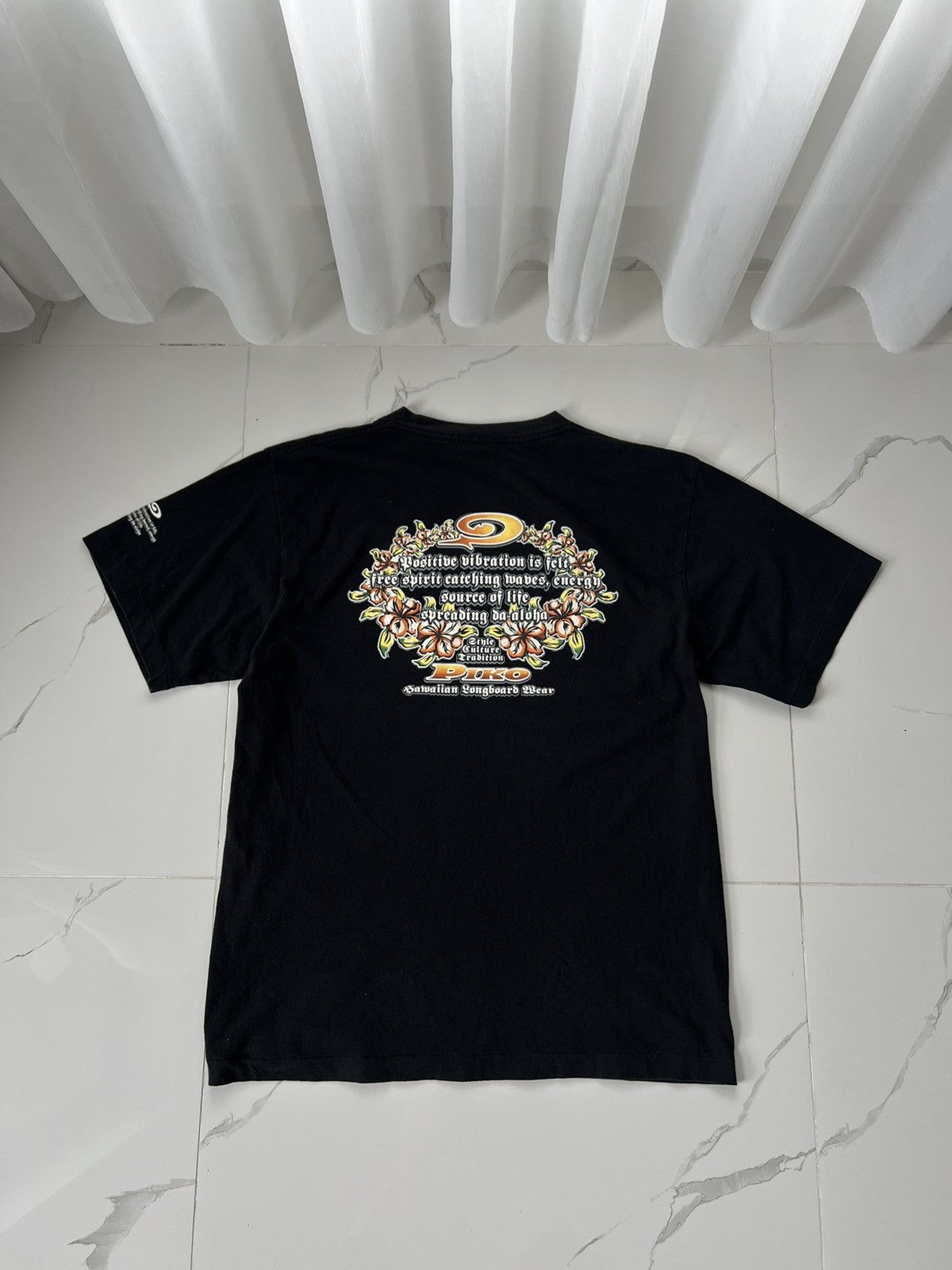 Japanese Brand × Vintage 90’s PIKO RARE HAWAIIAN LONGBOARD SURF RETRO BIG LOGO TEE Size US L / EU 52-54 / 3 - 1 Thumbnail