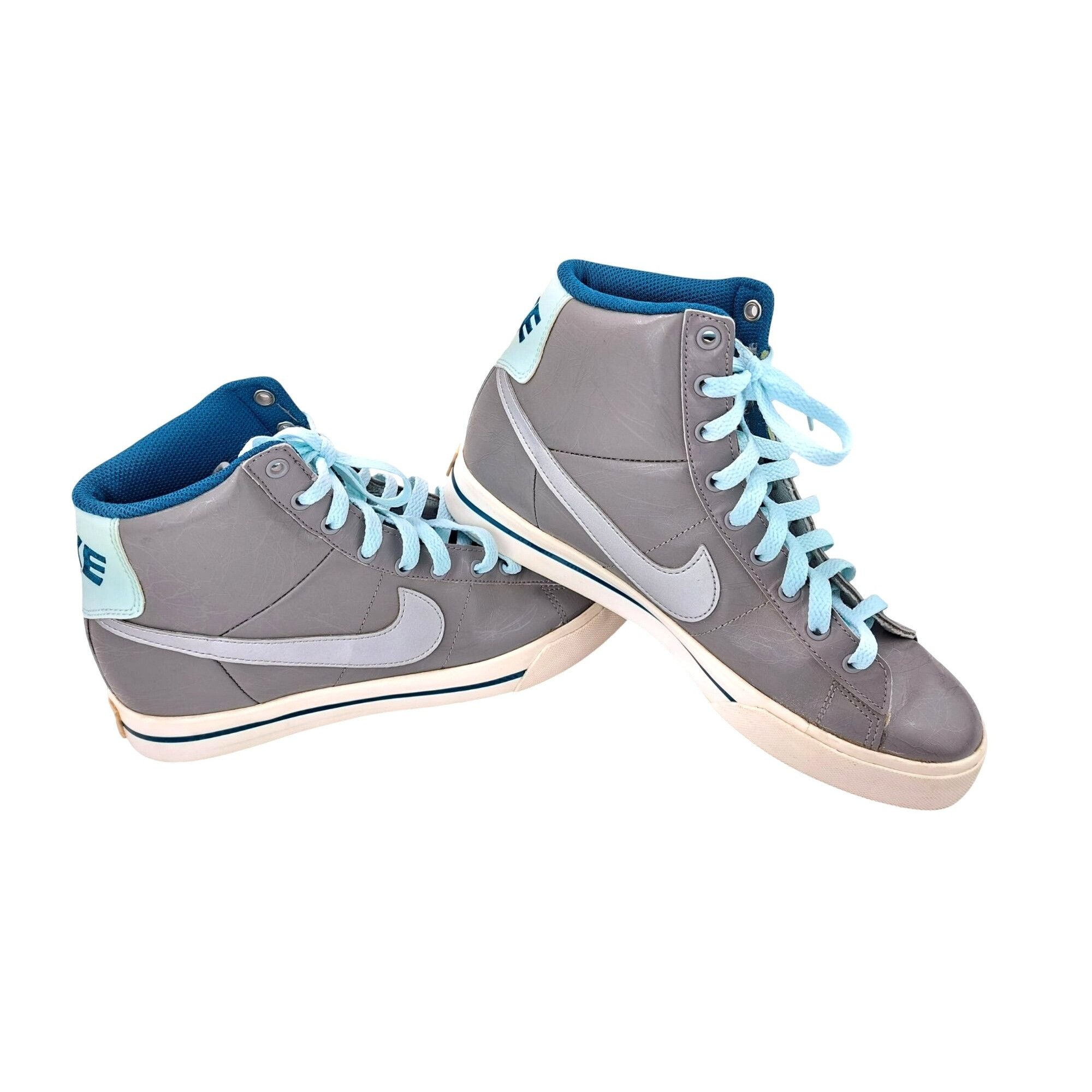 Nike Nike Sweet Classic High Top Women Sneaker Shoe Gray Blue 10 Size US 10 / IT 40 - 6 Thumbnail