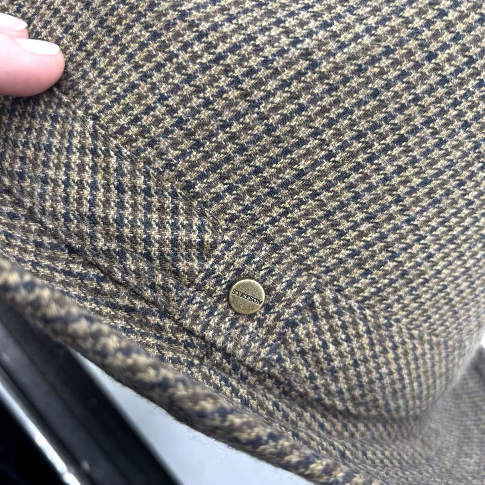 Stetson VINTAGE Stetson Fedora Hat Mens M Brown Tweed Wool Plaid Wide Brim Fedora 1960s Equalizer Equalizer Hat Mens Size ONE SIZE - 3 Thumbnail