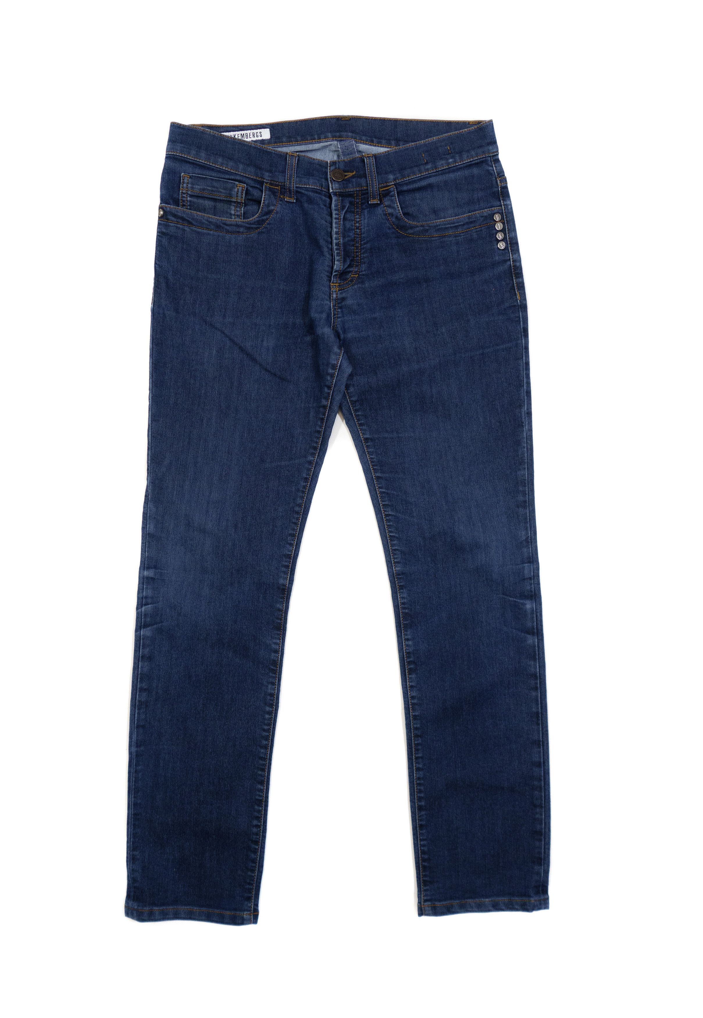 Dirk Bikkembergs Logo Slim Fit Dark Stretch Jeans Size US 31 - 1 Thumbnail