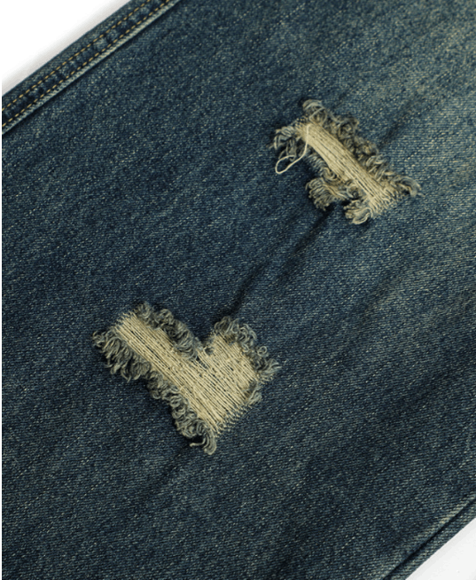 Japanese Brand × Jean Retro straight washed casual ripped jeans Size US 32 / EU 48 - 4 Thumbnail