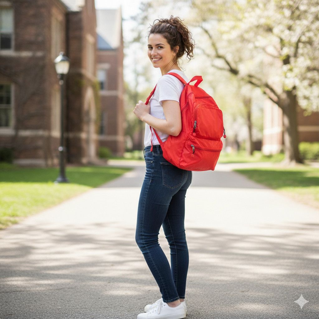 Other Convertible Backpack Red Folds Pouch Zipper Pocket Rip Stop Size ONE SIZE - 3 Thumbnail