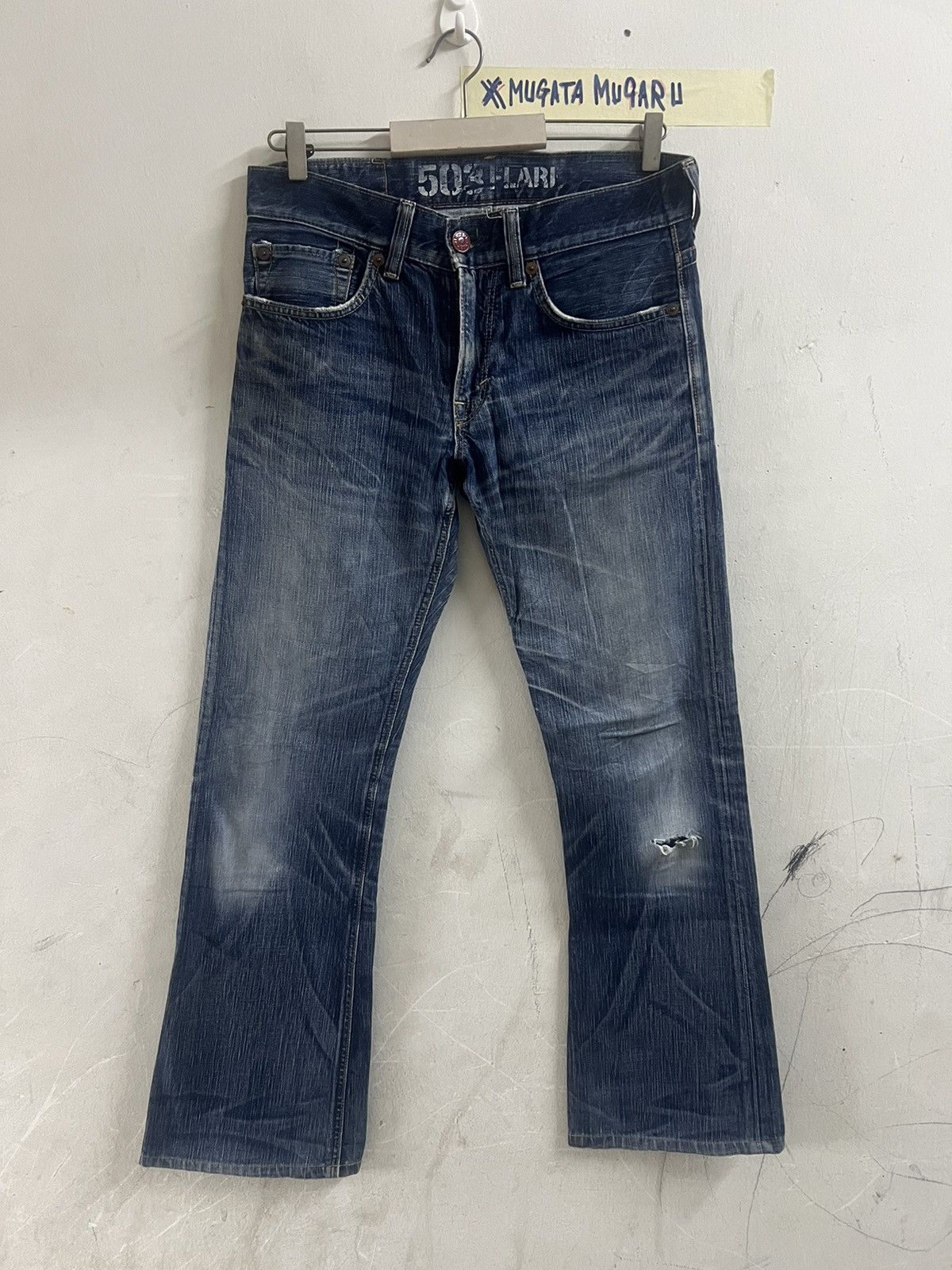 Designer × If Six Was Nine × Japanese Brand THRASHED FLARE EDWIN 503 DISTRESSED DENIM PANT Size US 32 / EU 48 - 1 Thumbnail