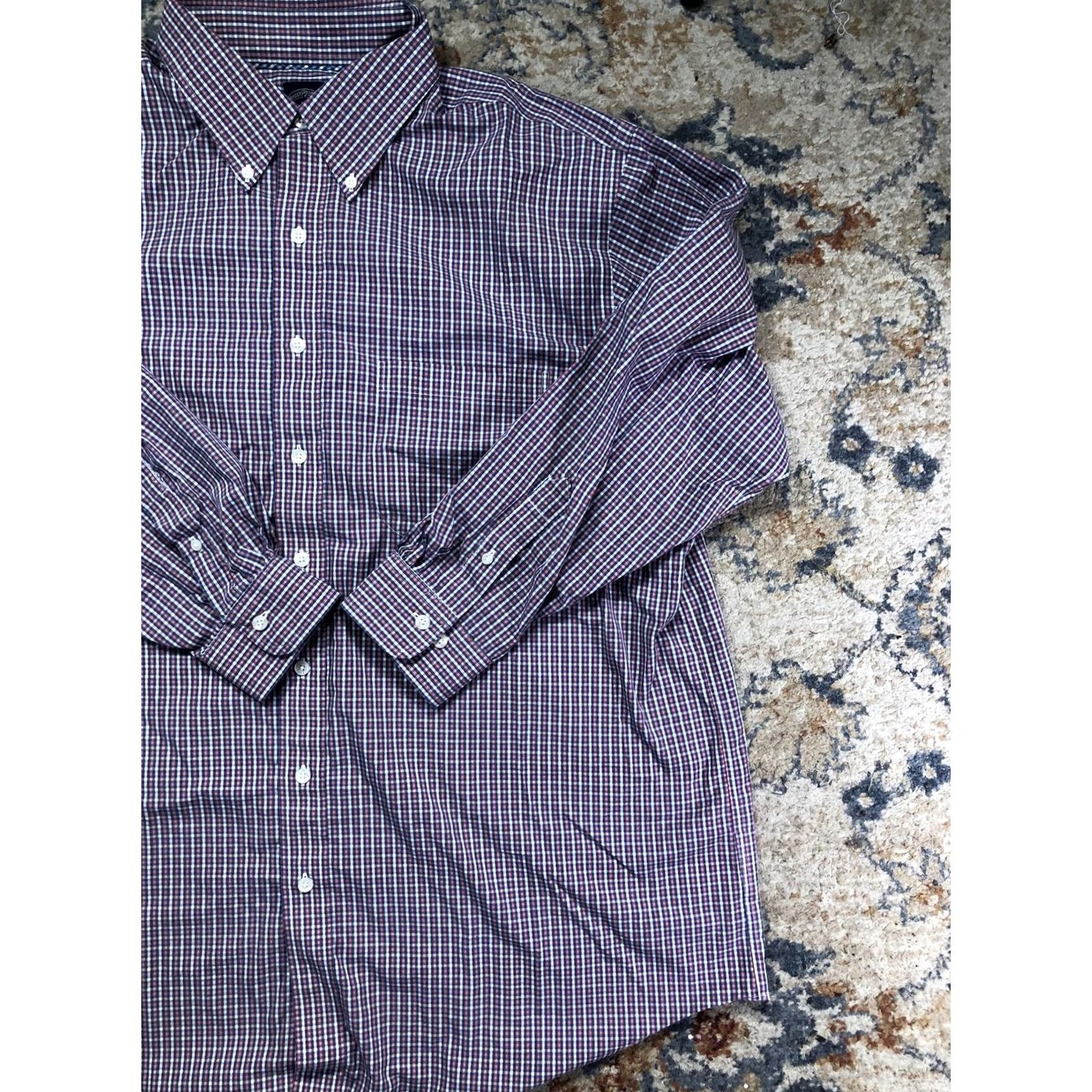 Brooks Brothers Brooks Brothers Shirt Mens 1XLT XL Tall Red Gingham Non Iron Supima Cotton Dress Shirt Button-Down Collar Long Sleeve Barrel Cuff Size US XL / EU 56 / 4 - 4 Thumbnail