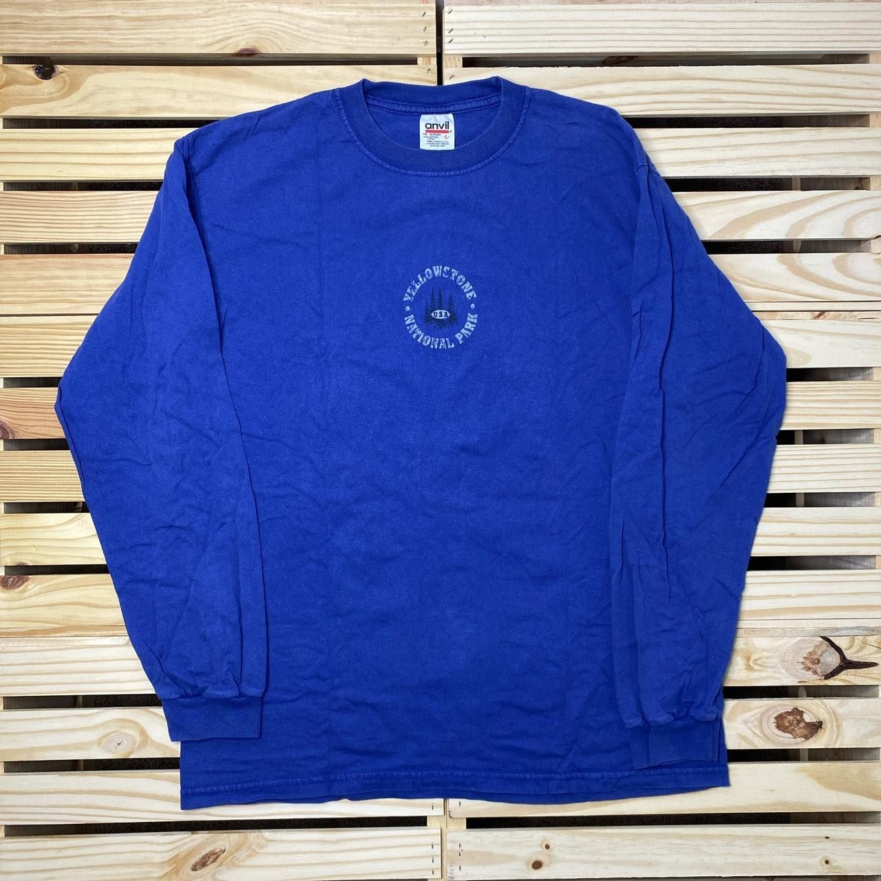 Anvil Vintage Yellow Stone Nat'l Park Blue Nature Tee Size Large Size US L / EU 52-54 / 3 - 1 Thumbnail
