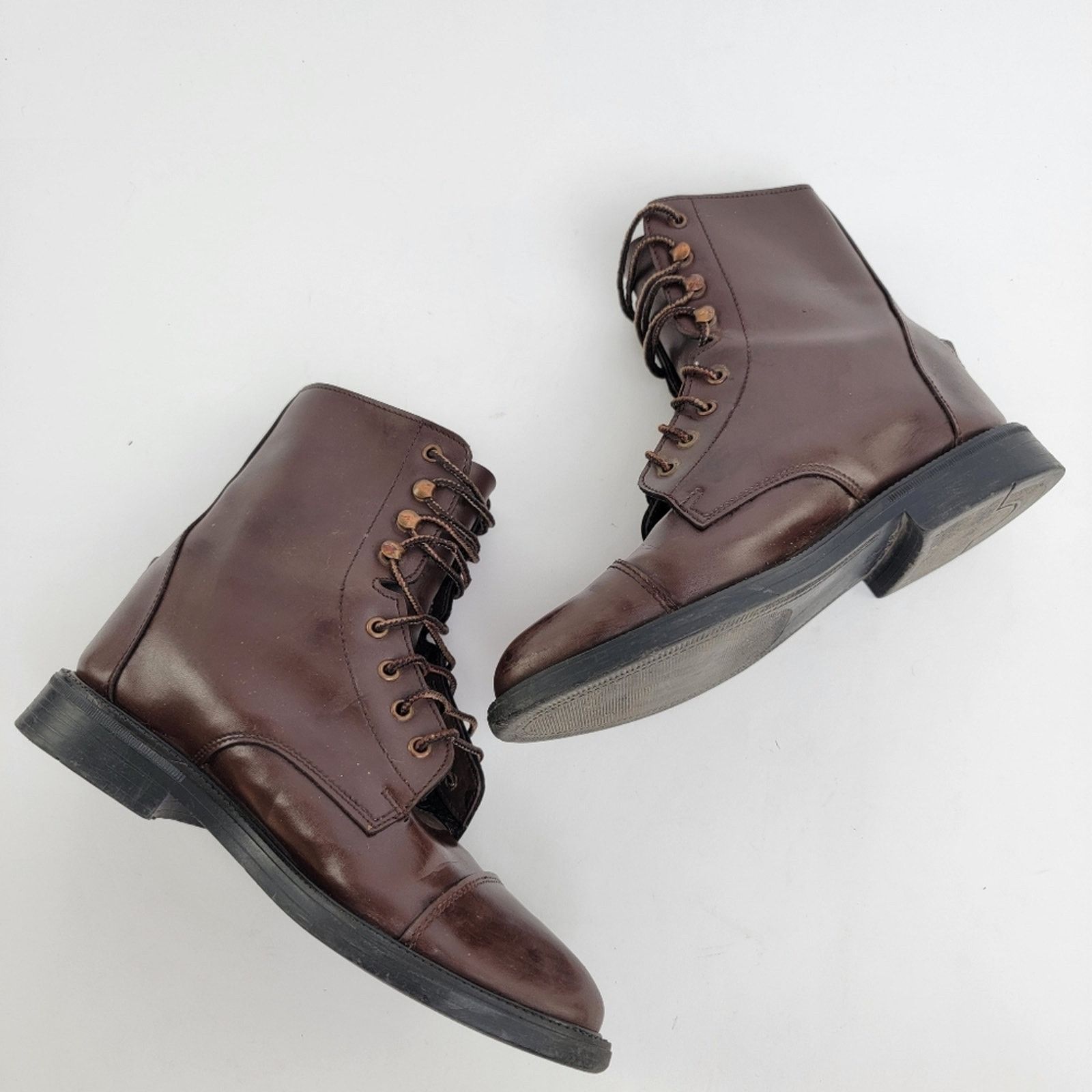 Vintage Vintage 90s Brown Leather Capped Toe Cottage Boots - 6 Size US 6 / IT 36 - 10 Thumbnail