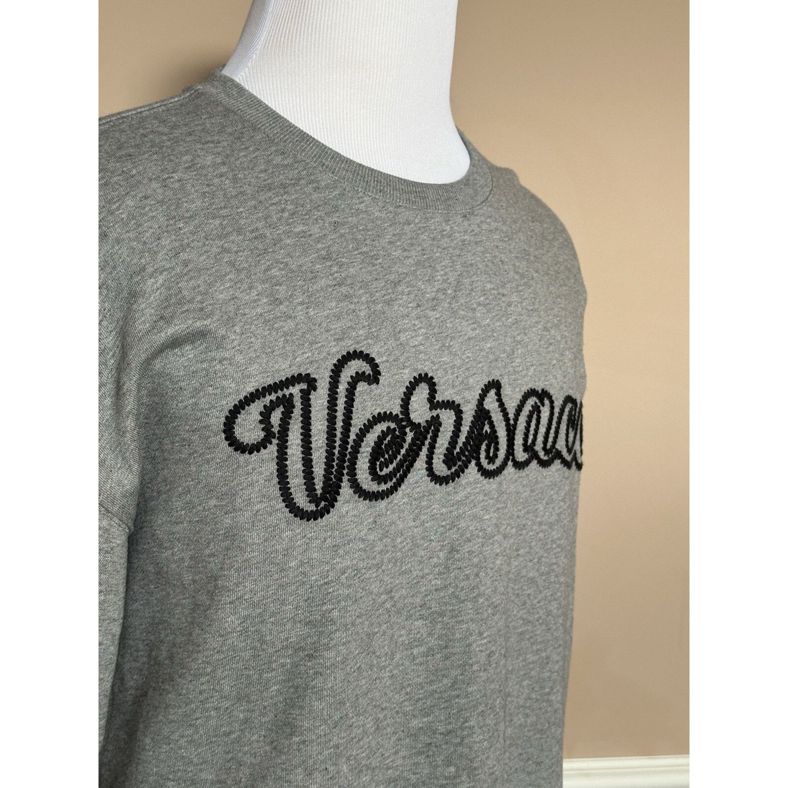 Versace Versace Embroidered Men's Sweatshirt Fleece Gray XS 1014426 Size US XS / EU 42 / 0 - 4 Thumbnail