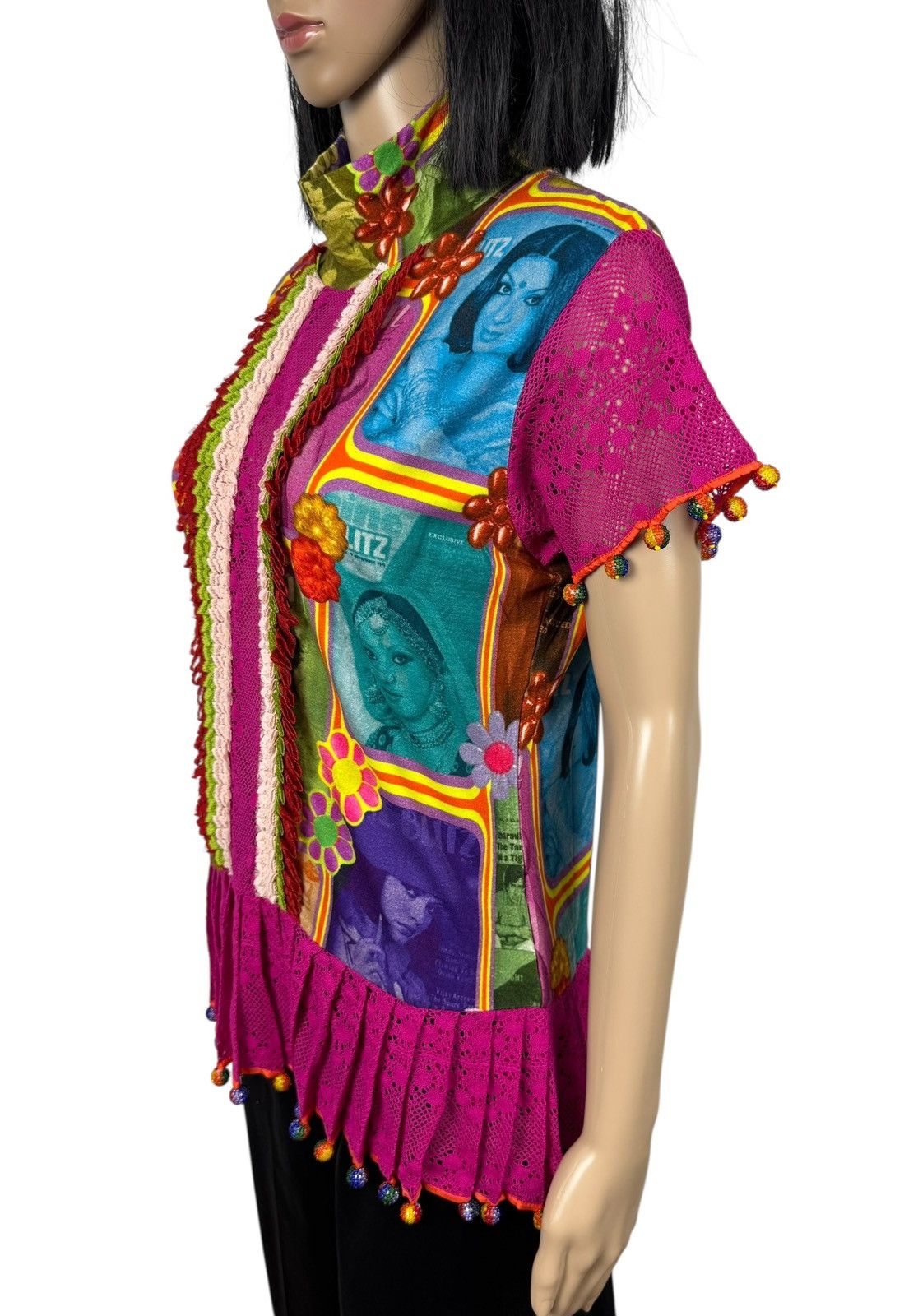 Manish Arora Manish Arora Blouse Pleated Mesh Short Sleeve size XL Size XL / US 12-14 / IT 48-50 - 6 Thumbnail