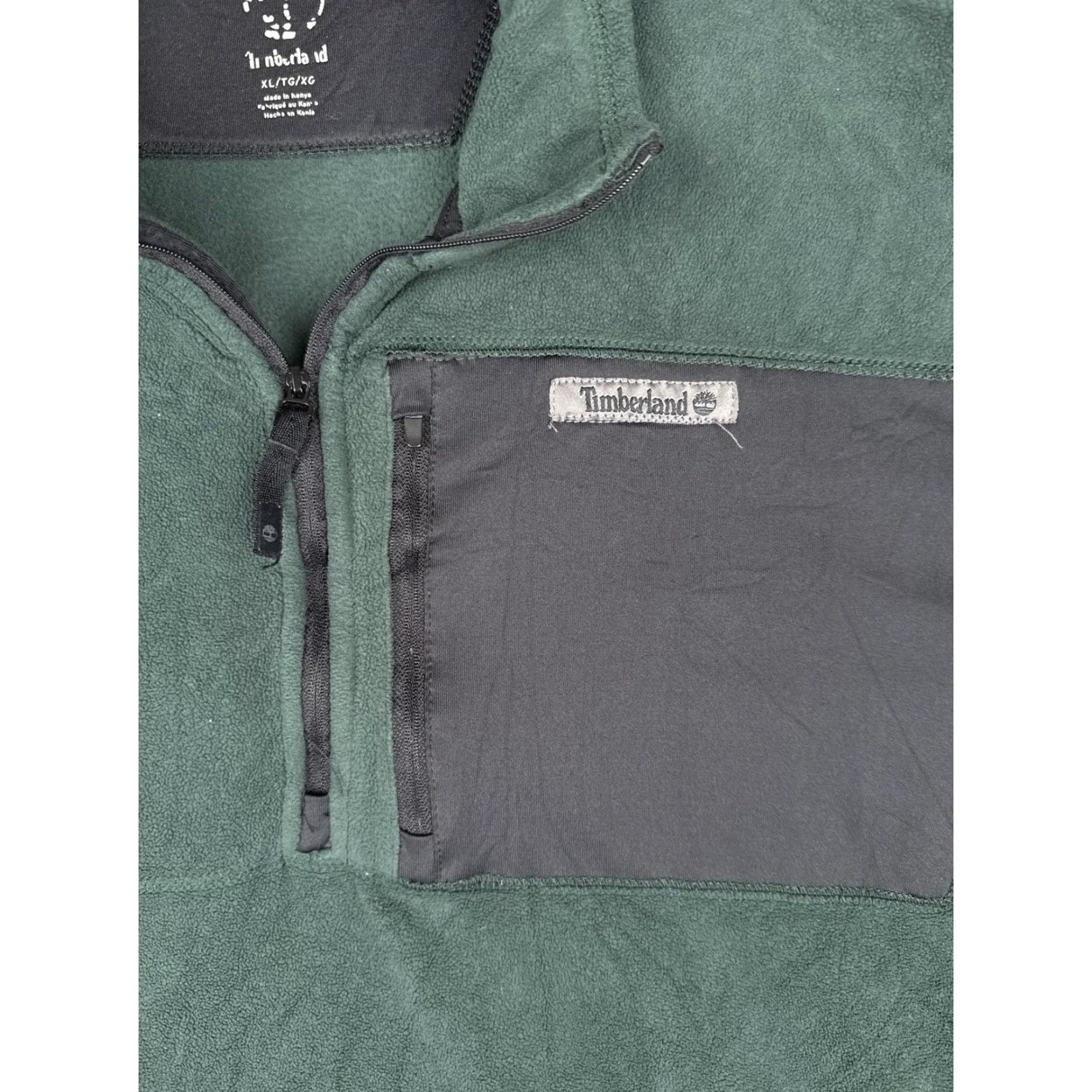 Timberland Timberland Fleece Pullover Mens XL Green Quarter Zip Chest Pocket Sweatshirt Size US XL / EU 56 / 4 - 6 Thumbnail