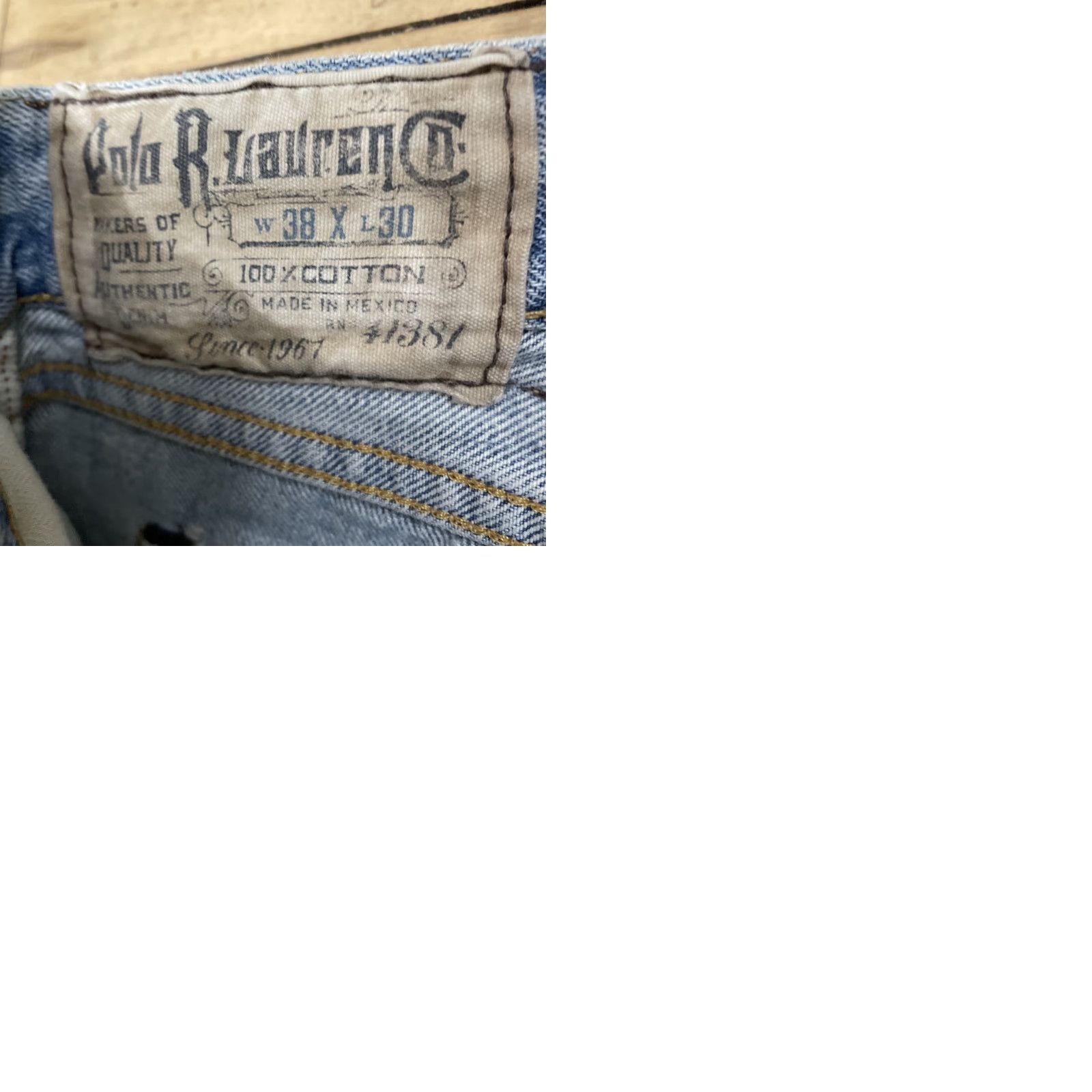 Polo Ralph Lauren VINTAGE Polo Ralph Lauren Jeans Men 38x30 Light Blue 867 Ripped Distressed Denim Polo Ralph Lauren 867 Jeans Distressed 90s Y2k Streetwear Mens Jeans Size US M / EU 48-50 / 2 - 12 Thumbnail