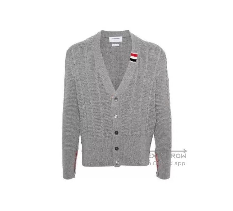 Thom Browne Classic Gray Knitted Cardigan by Thom Browne. Size US M / EU 48-50 / 2 - 3 Thumbnail