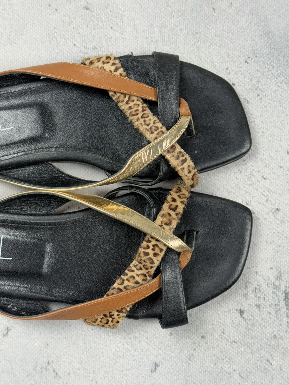 AGL AGL Archive Leather Leopard Strap Sandals Minimalist Italy Size US 10.5 / IT 40.5 - 4 Thumbnail
