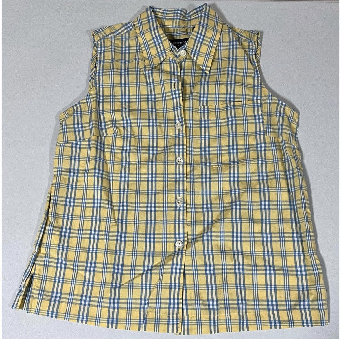 Liz Claiborne Liz Claiborne Yellow Plaid Button-Down Top Blouse Size S 🩵✨ Size S / US 4 / IT 40 - 3 Thumbnail