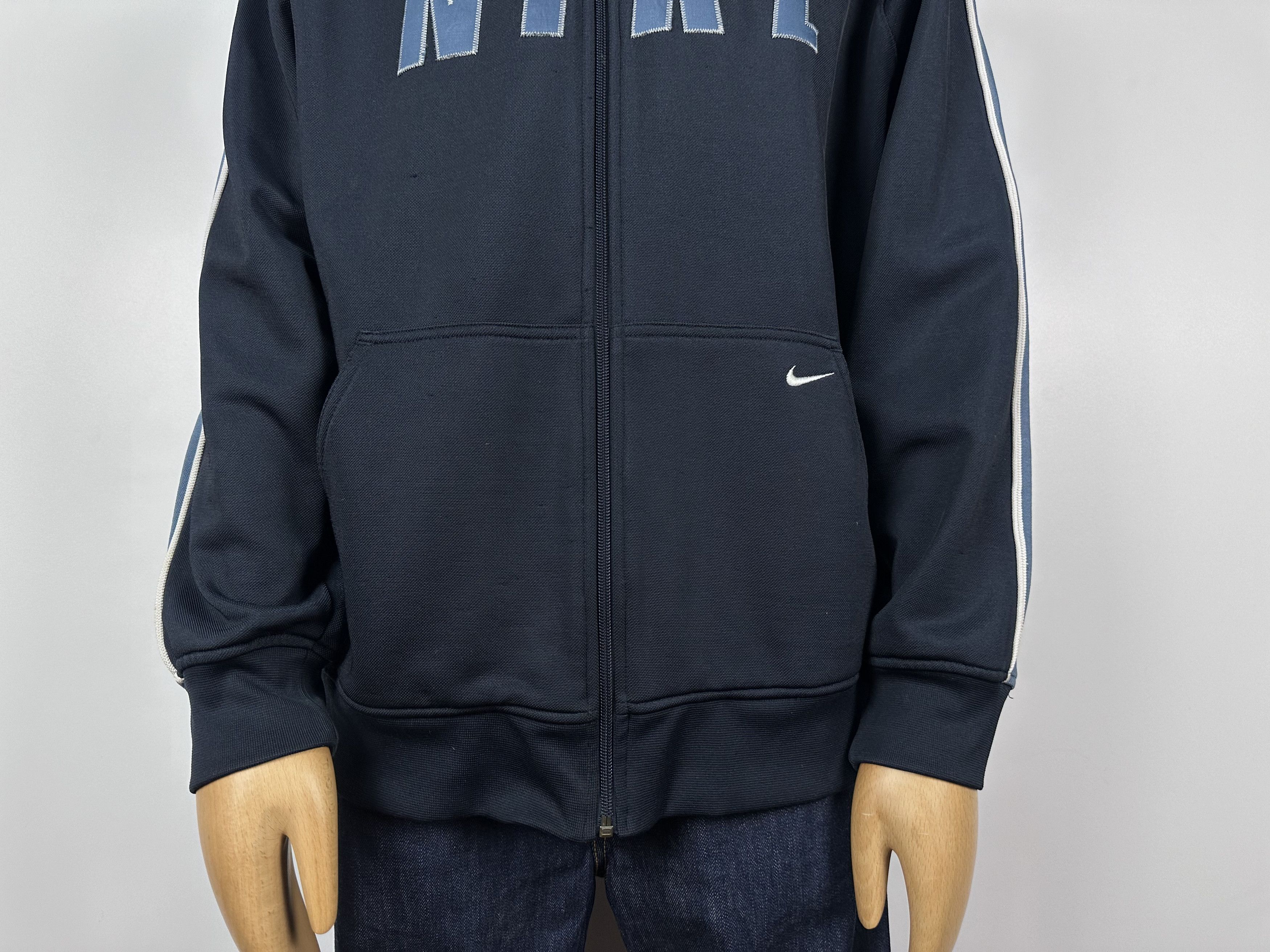 Nike × Vintage Nike Vintage Zip Hoodie Big Logo Blue 90s Mens Size XL Size US XL / EU 56 / 4 - 4 Thumbnail