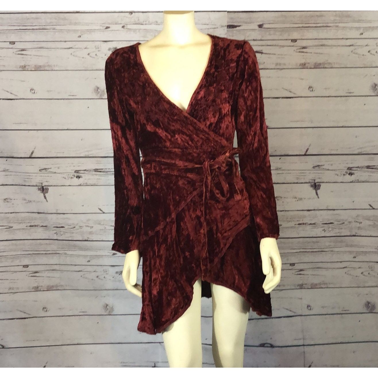 Vintage Vtg Kaush Collections Crushed Velvet wrap high low top med Size M / US 6-8 / IT 42-44 - 4 Thumbnail