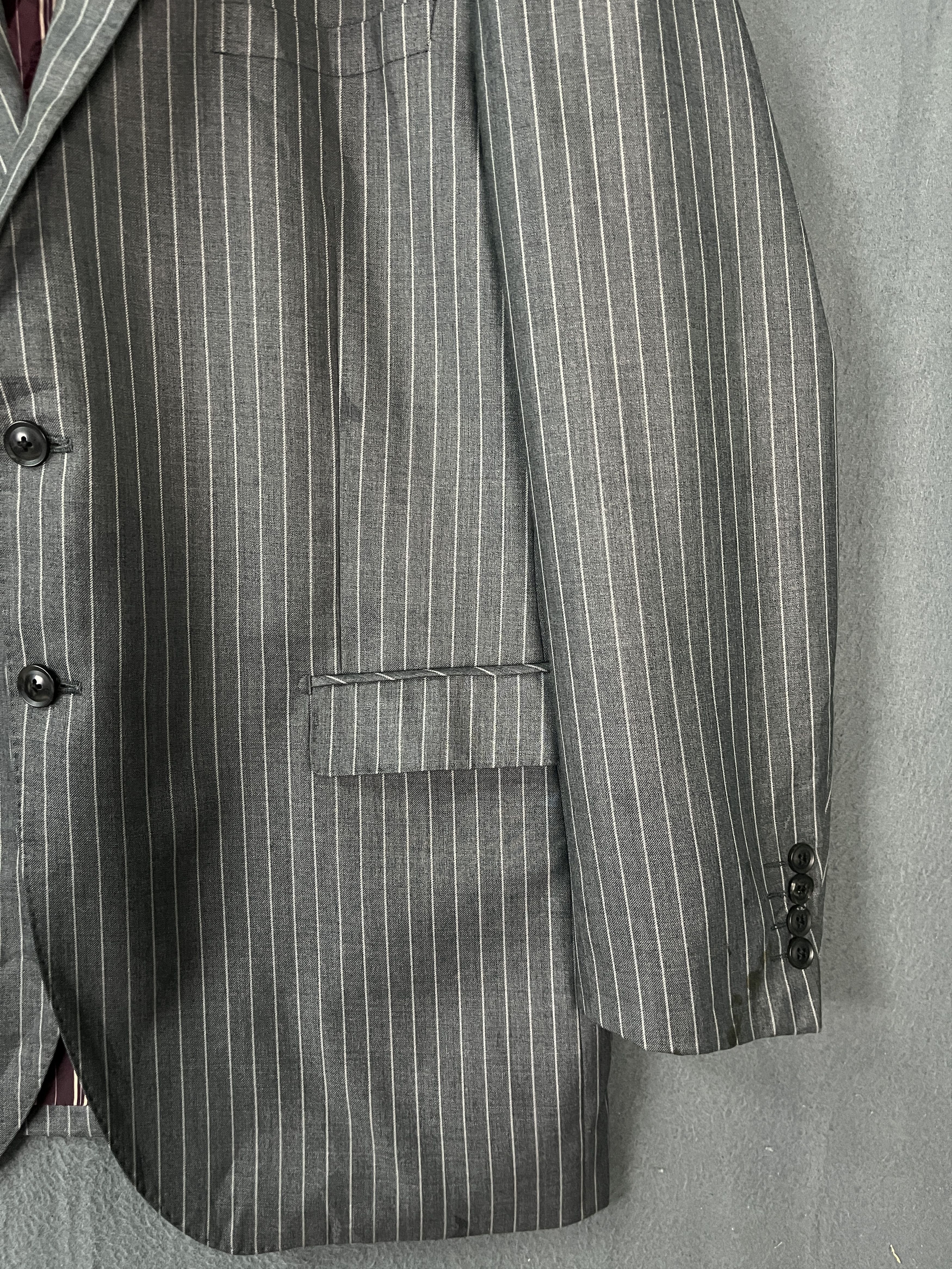 Tete Homme Tete Due by Kazutaka Katoh Stripes Blazer Japanese Designer Size 44R - 5 Thumbnail