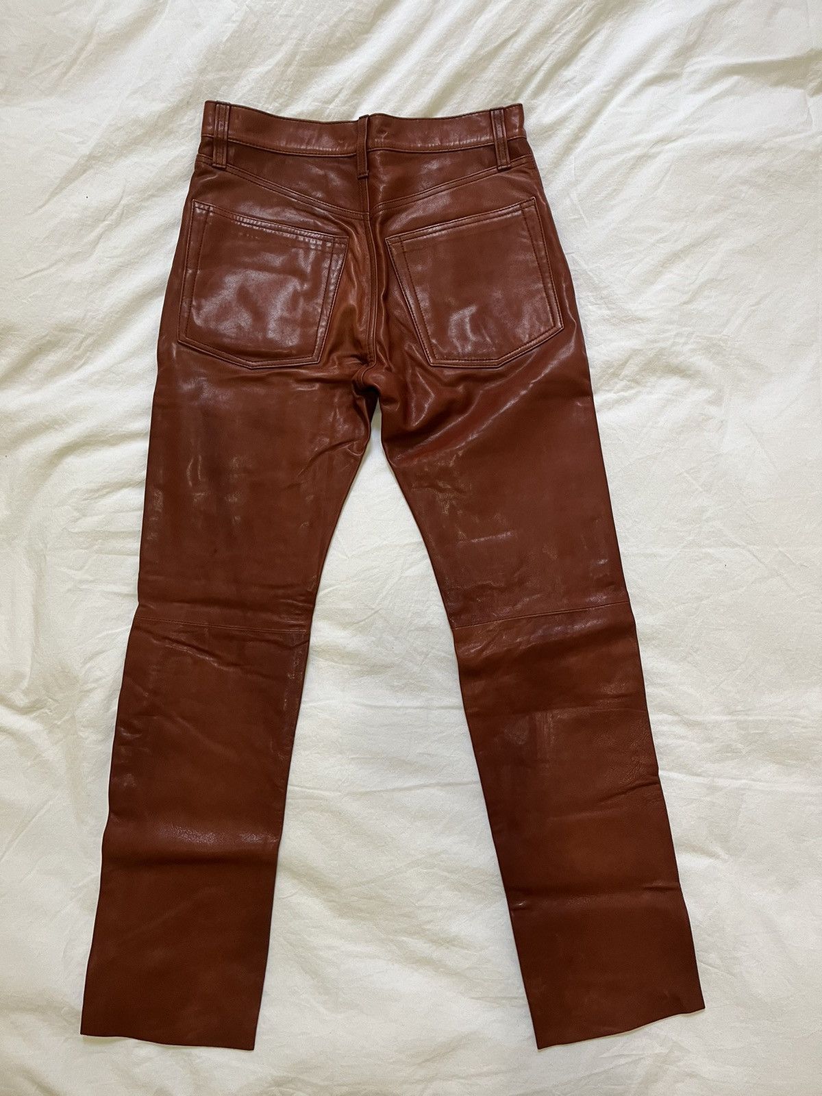 Helmut Lang Masc Hi Straight Leather Pants Size US 30 / EU 46 - 6 Thumbnail