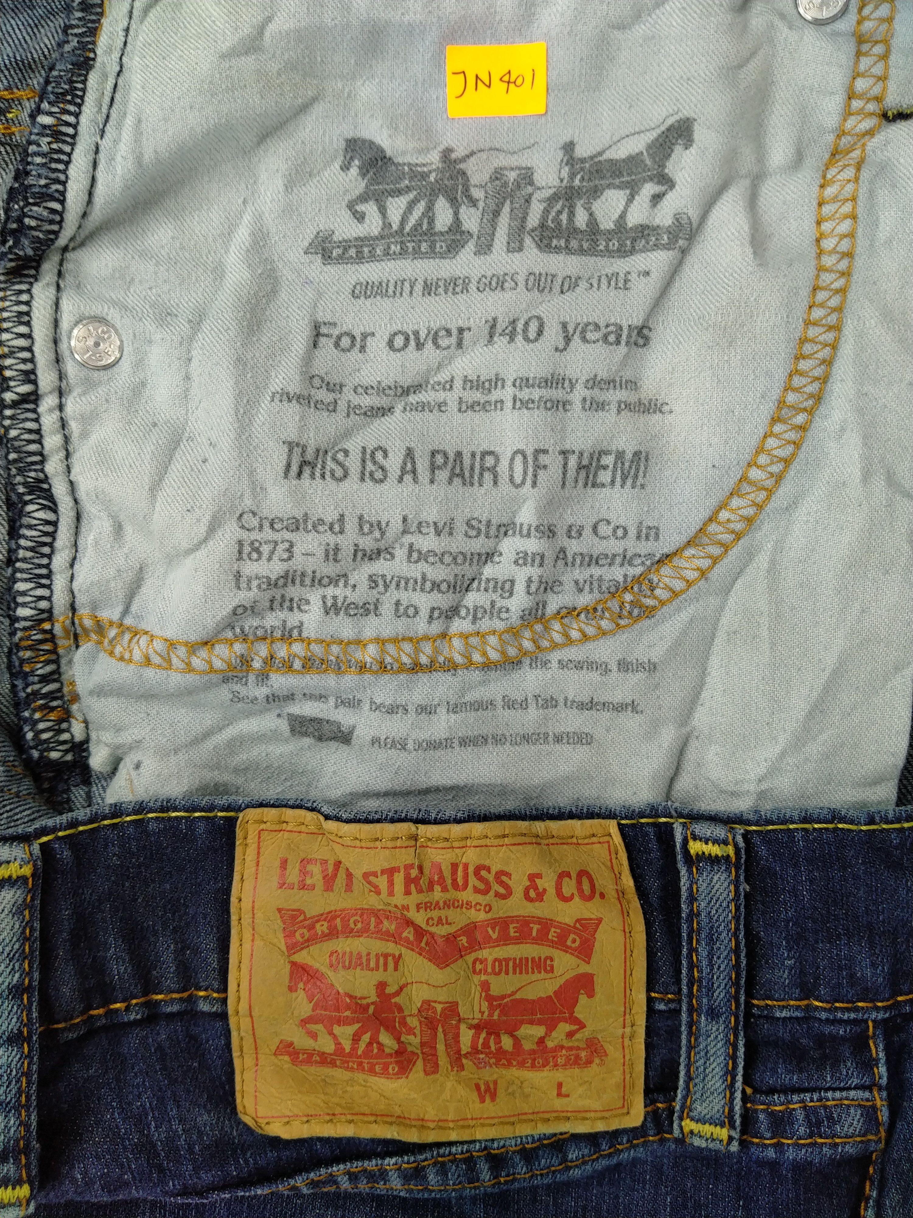 Levi's Distressed Dark Blue Vintage Levi's Denim 41x29.5 -JN401 Size US 41 - 12 Thumbnail