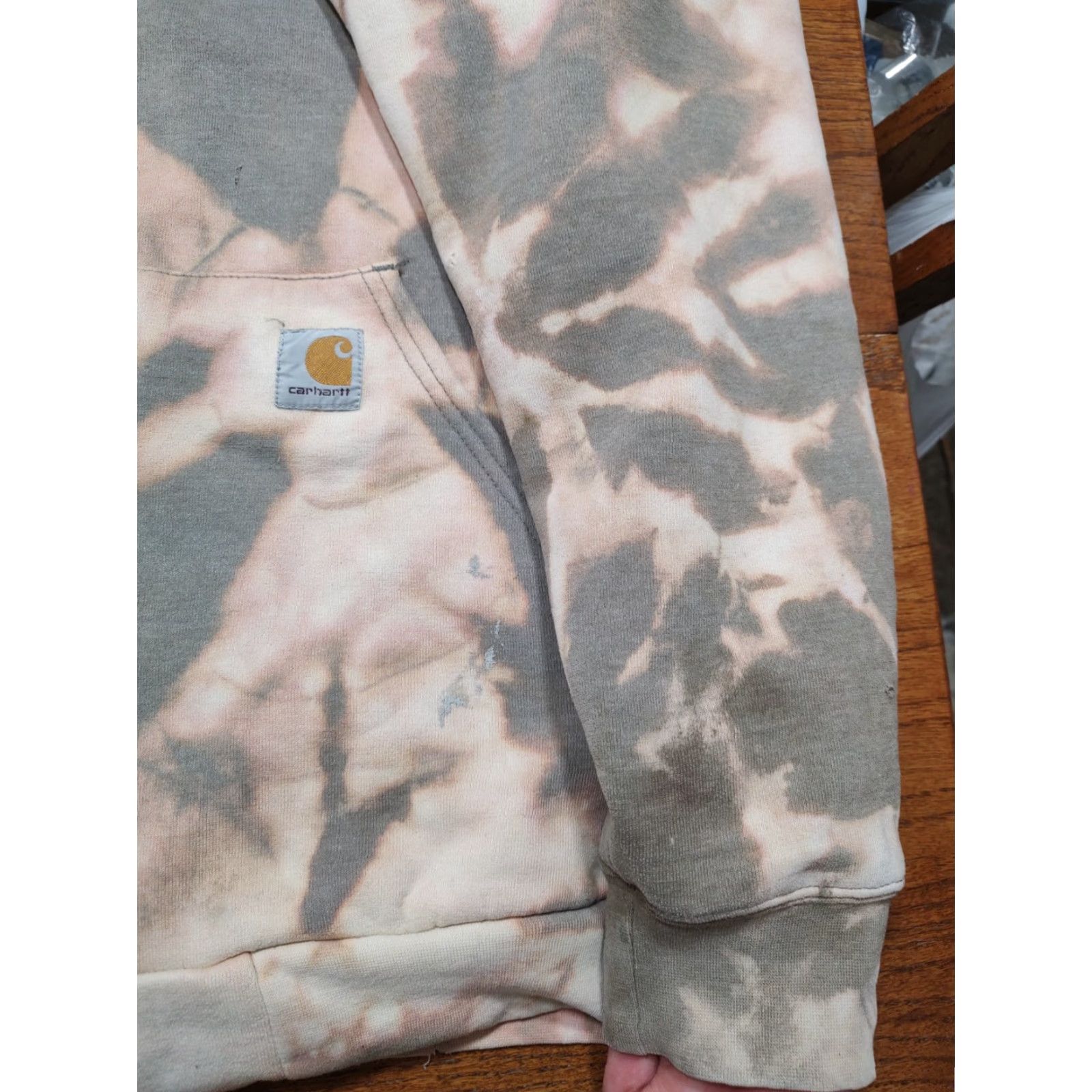 Carhartt VINTAGE Carhartt Hoodie Men LT Gray Lined Full Zip Sweatshirt Acid Wash 90s College Outdoor Logo Big & Tall Size US L / EU 52-54 / 3 - 5 Thumbnail