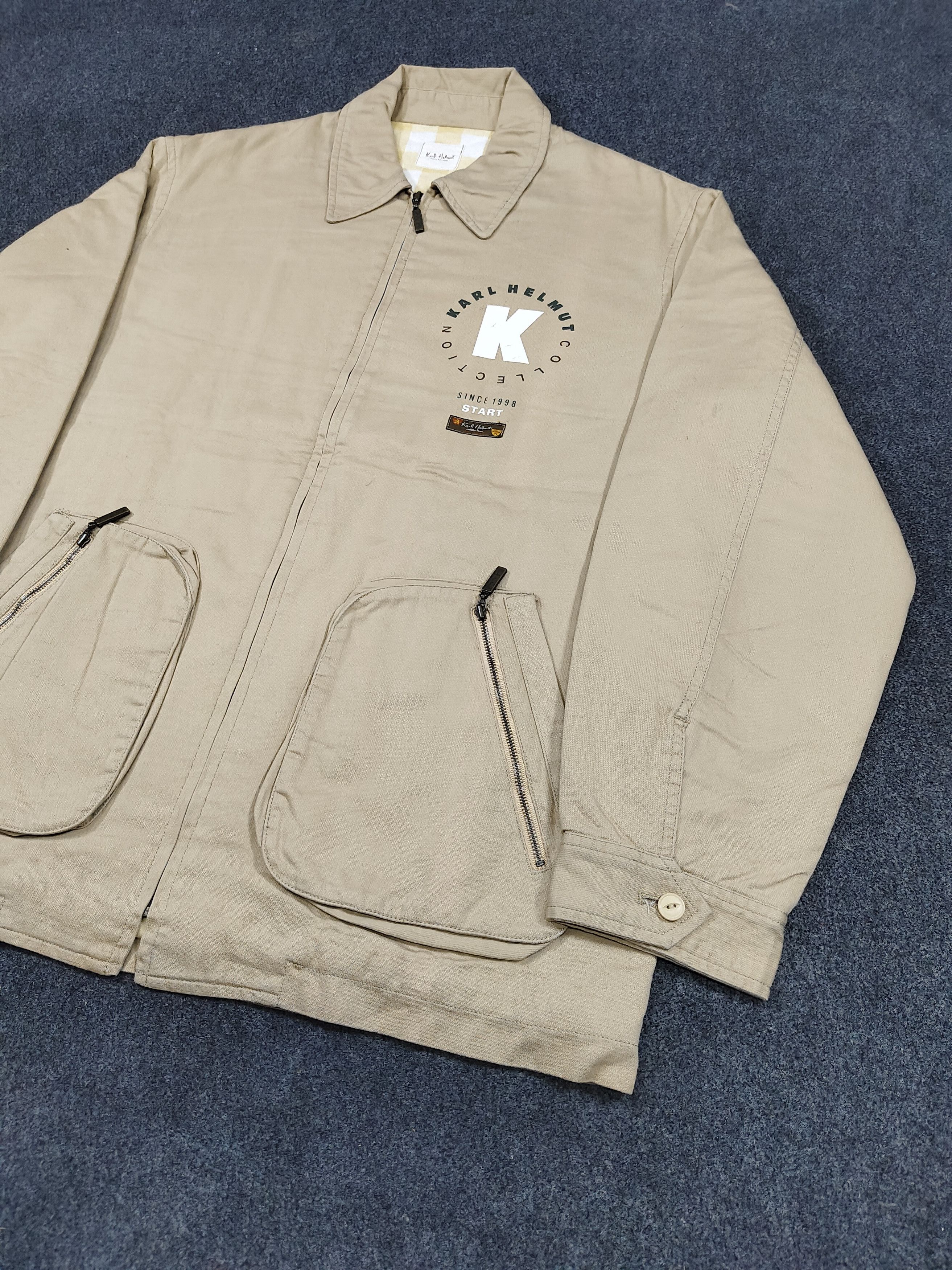 Karl Helmut 90s Karl Helmut- Collection Pacth Workwear Harrington Jacket Size US L / EU 52-54 / 3 - 3 Thumbnail