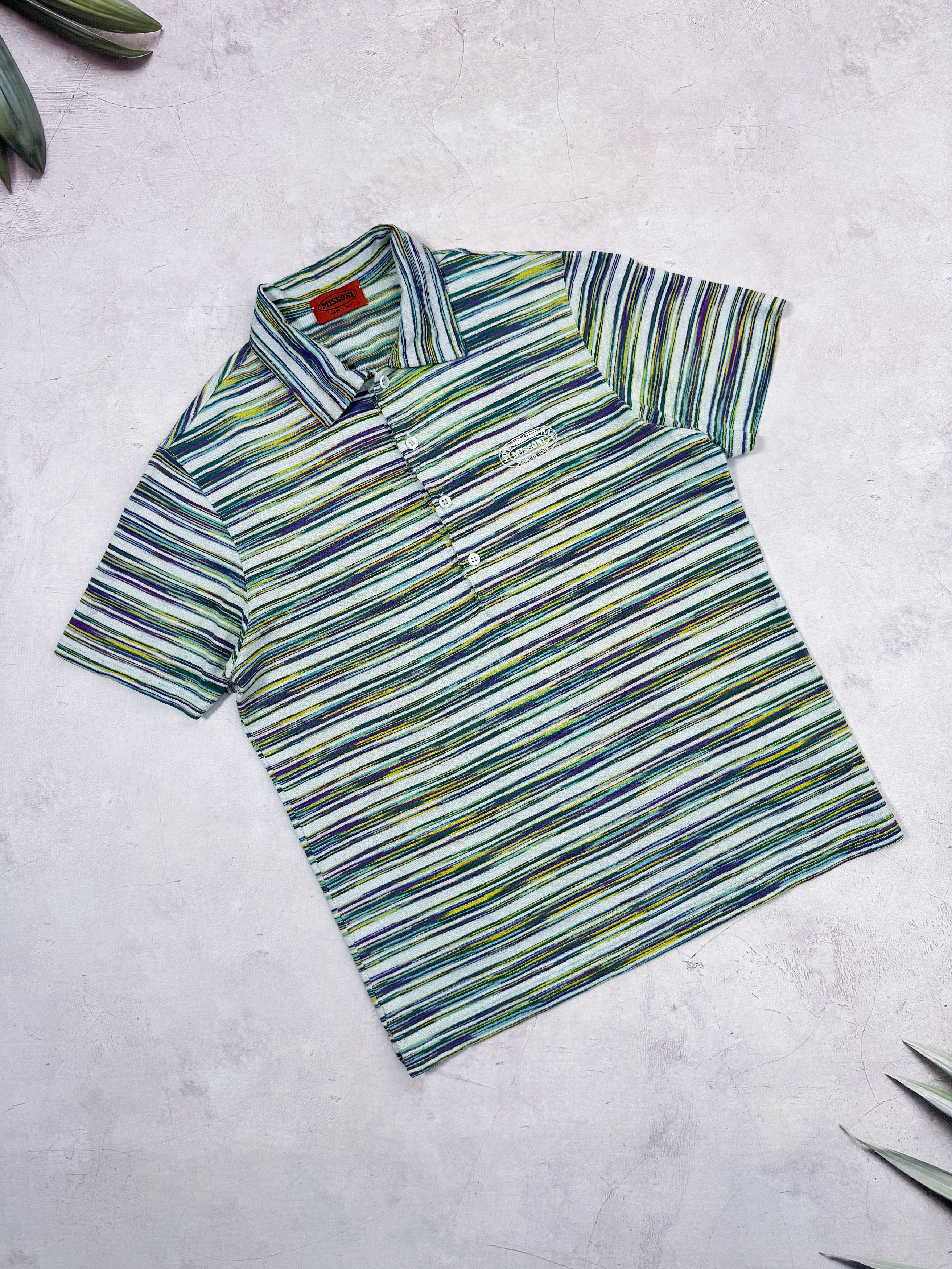 Missoni Missoni Polo T-Shirt Multicolor Abstract Striped Italy Size US M / EU 48-50 / 2 - 1 Thumbnail