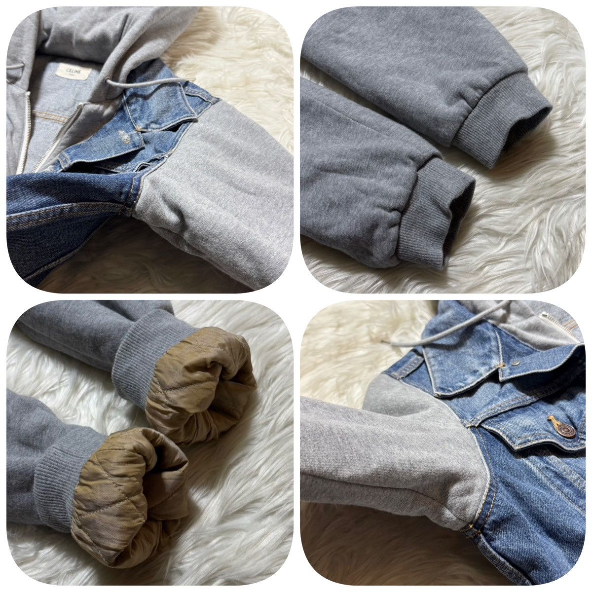 Celine Celine Union Wash Hooded Sweat Docking Trucker Denim Jacket Size XS / US 0-2 / IT 36-38 - 15 Thumbnail