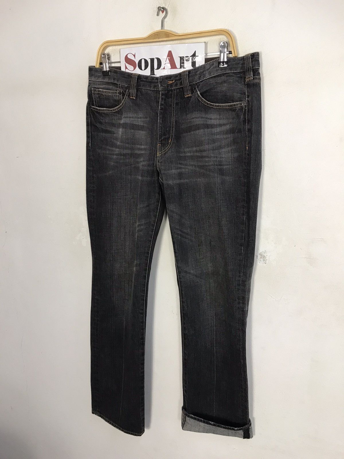 Japanese Brand × Takeo Kikuchi × Vintage Vintage Takeo Kikuchi Black Colour Design Denim Jeans Size US 34 / EU 50 - 4 Thumbnail