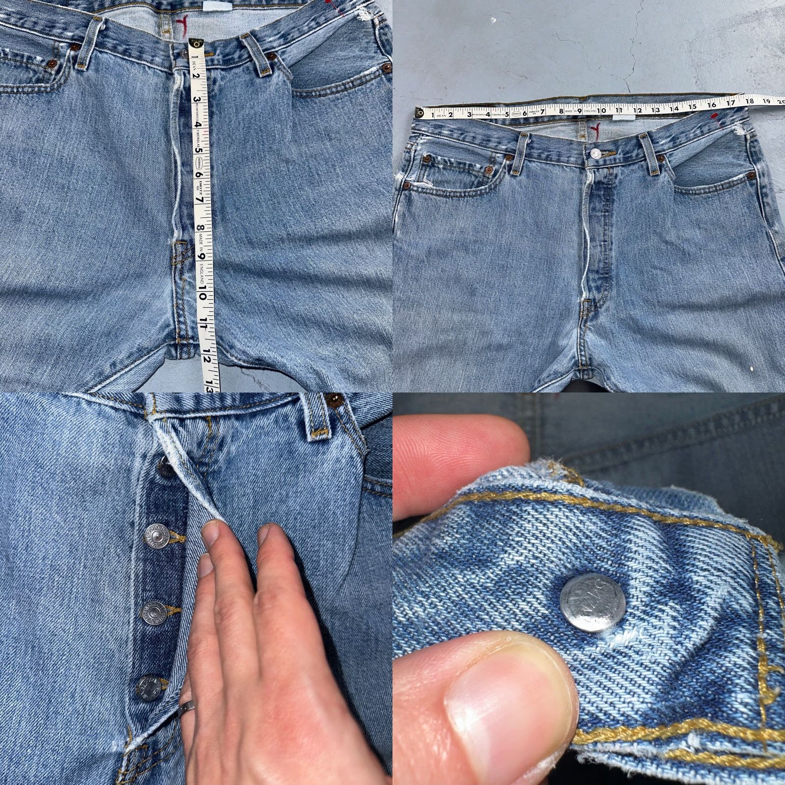 Levi's VINTAGE Levi's 501 Jeans Men 36x34 Straight Leg Light Wash 90s Classic Cotton Denim Size US 36 / EU 52 - 8 Thumbnail