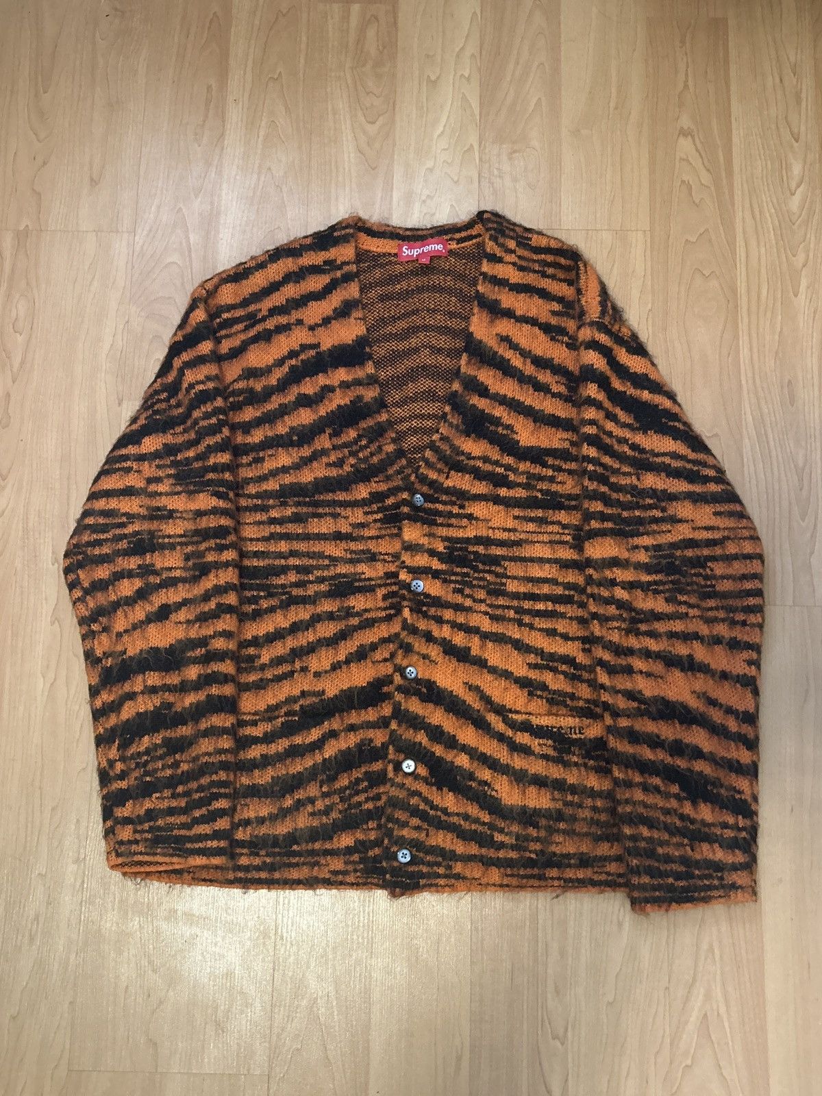 Supreme Supreme tiger stripe mohair cardigan | Grailed