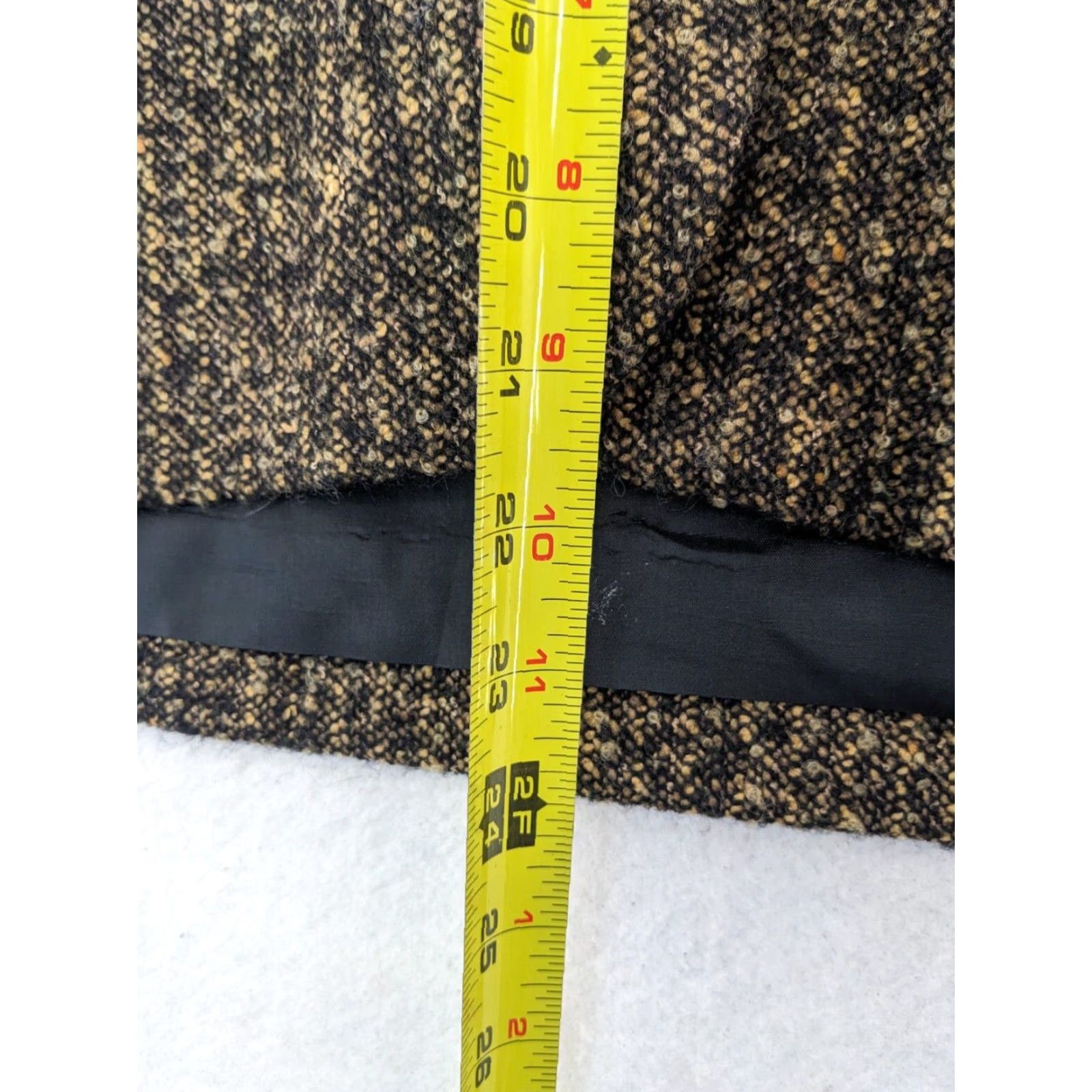 Vintage VINTAGE Louben Jacket Women Mid-Length Wool Blend Lined Knit Brown Black Size 10 Pockets 90s Designer Coat Canada Size L / US 10 / IT 46 - 7 Thumbnail