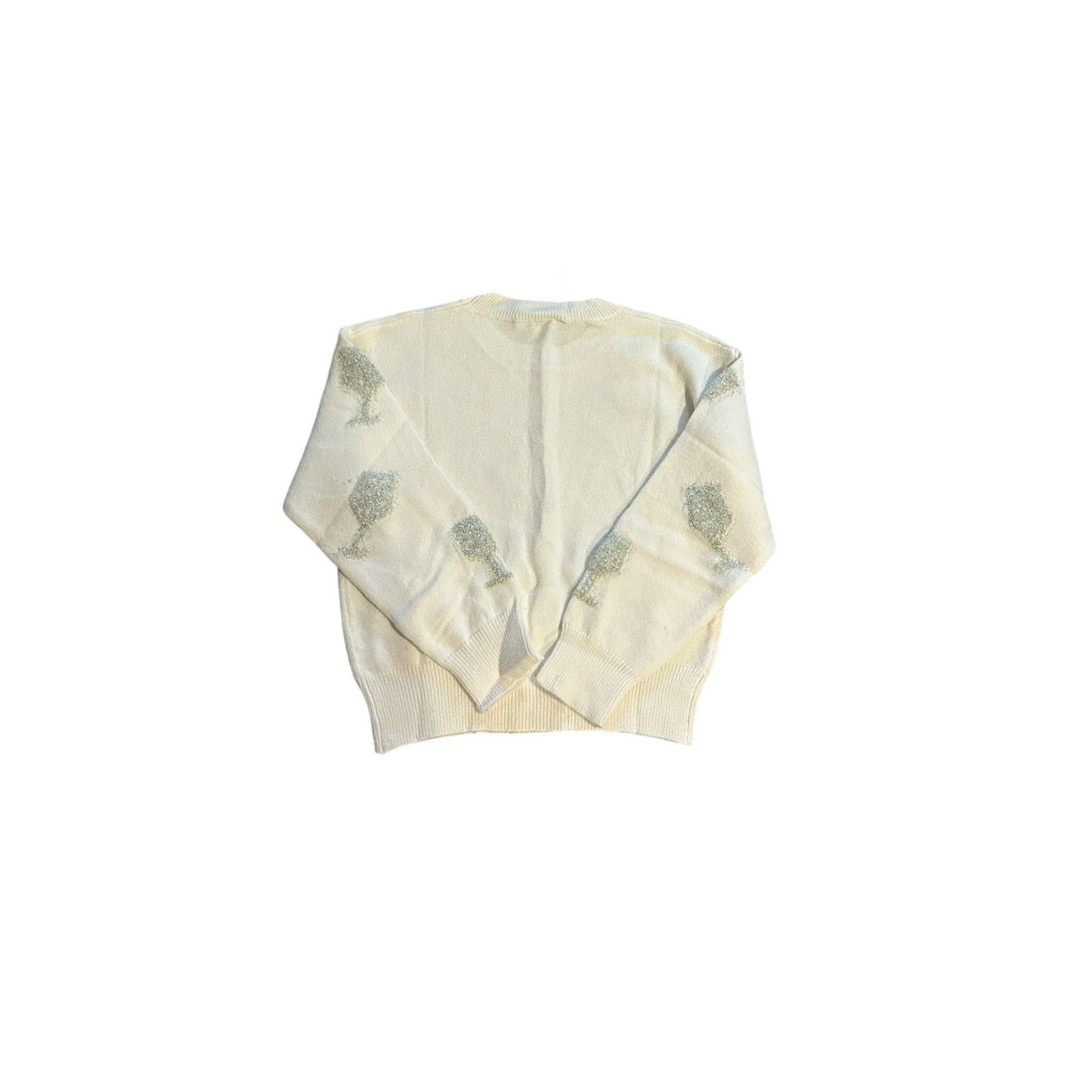Other Gilli Cream Silver Champagne Glasses Graphic Novelty Sweater Size S / US 4 / IT 40 - 11 Thumbnail