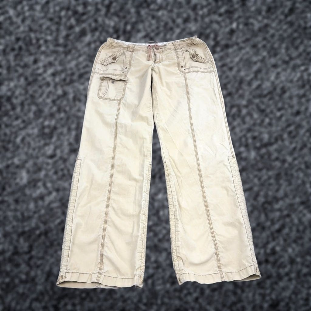 Vintage VINTAGE Unionbay Cargo Pants Womens 13 Tan Cotton Wide Leg Utility Y2K Grunge Skater Size 34" / US 12 / IT 48 - 1 Thumbnail