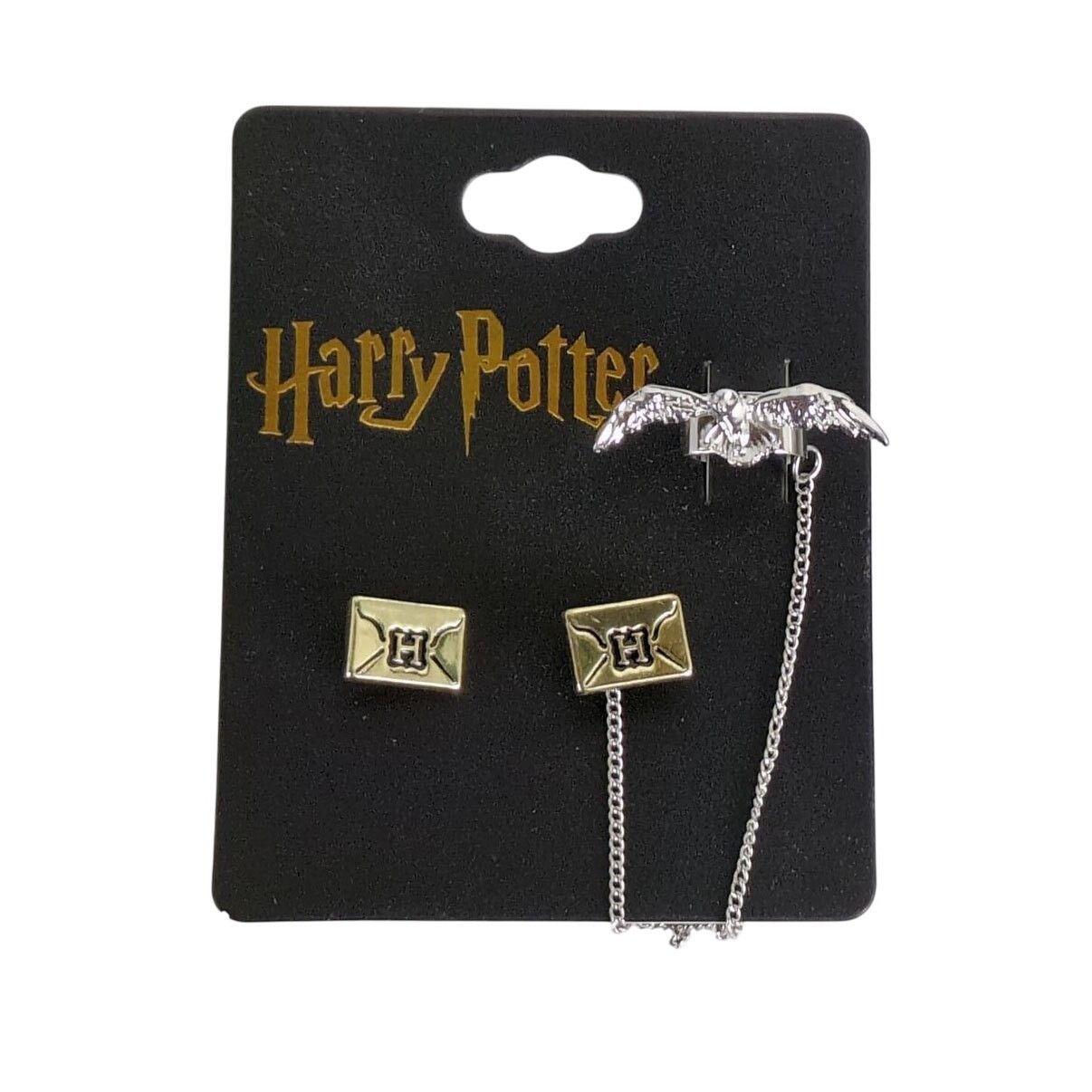 Warner Bros Harry Potter Hedwig Owl Hogwarts Letter Stud Earrings & Cuff Size ONE SIZE - 2 Thumbnail