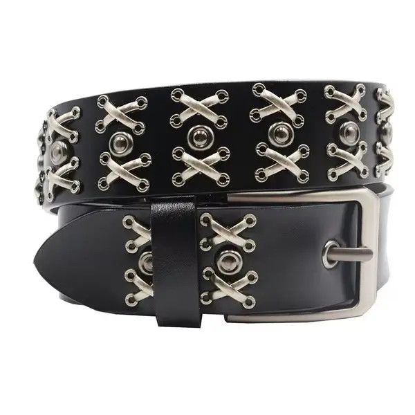 Japanese Brand Kinuka x Miyu The Barb Crook Rivet Cowskin Punk Gothic Belt Size ONE SIZE - 3 Thumbnail