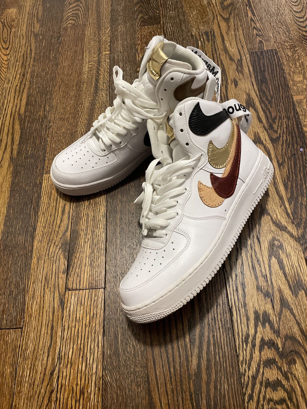 John Geiger Misplaced Checks Nike Air Force 1 Hi White Grailed