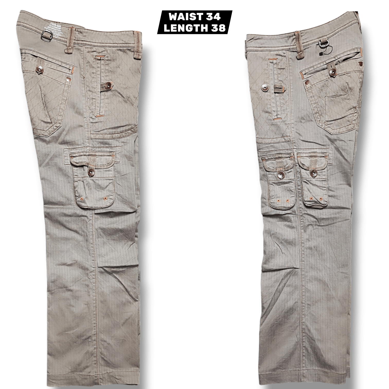 Edwin Edwin 505 Khakis Multipocket Pants Olive Green 34x28 Size US 34 / EU 50 - 2 Thumbnail
