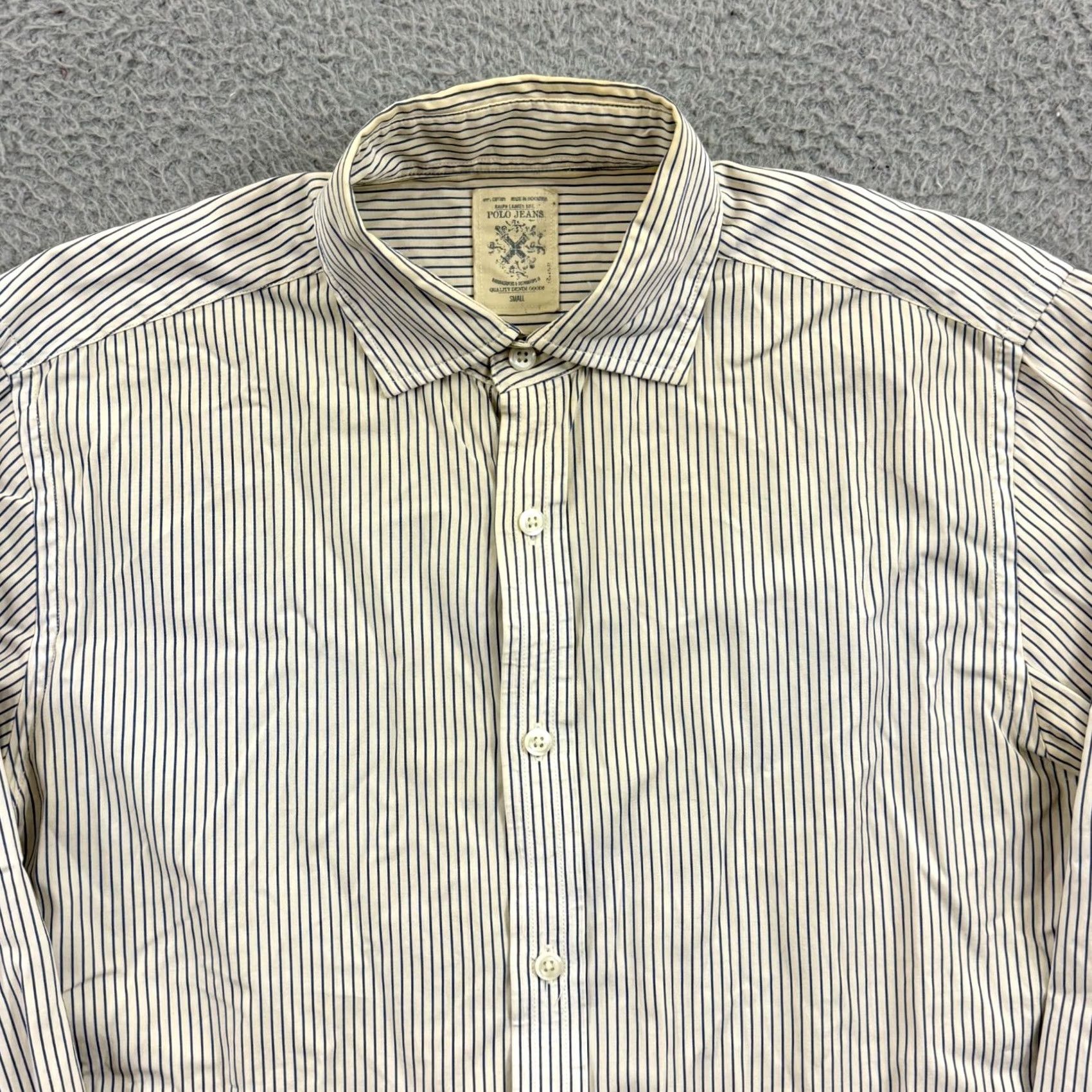 Polo Ralph Lauren VINTAGE Polo Ralph Lauren Shirt Mens Small Blue Striped 90s Long Sleeve Button Up Pattern Striped Classic 80s Womens Mens Boys Girls Size US S / EU 44-46 / 1 - 4 Thumbnail
