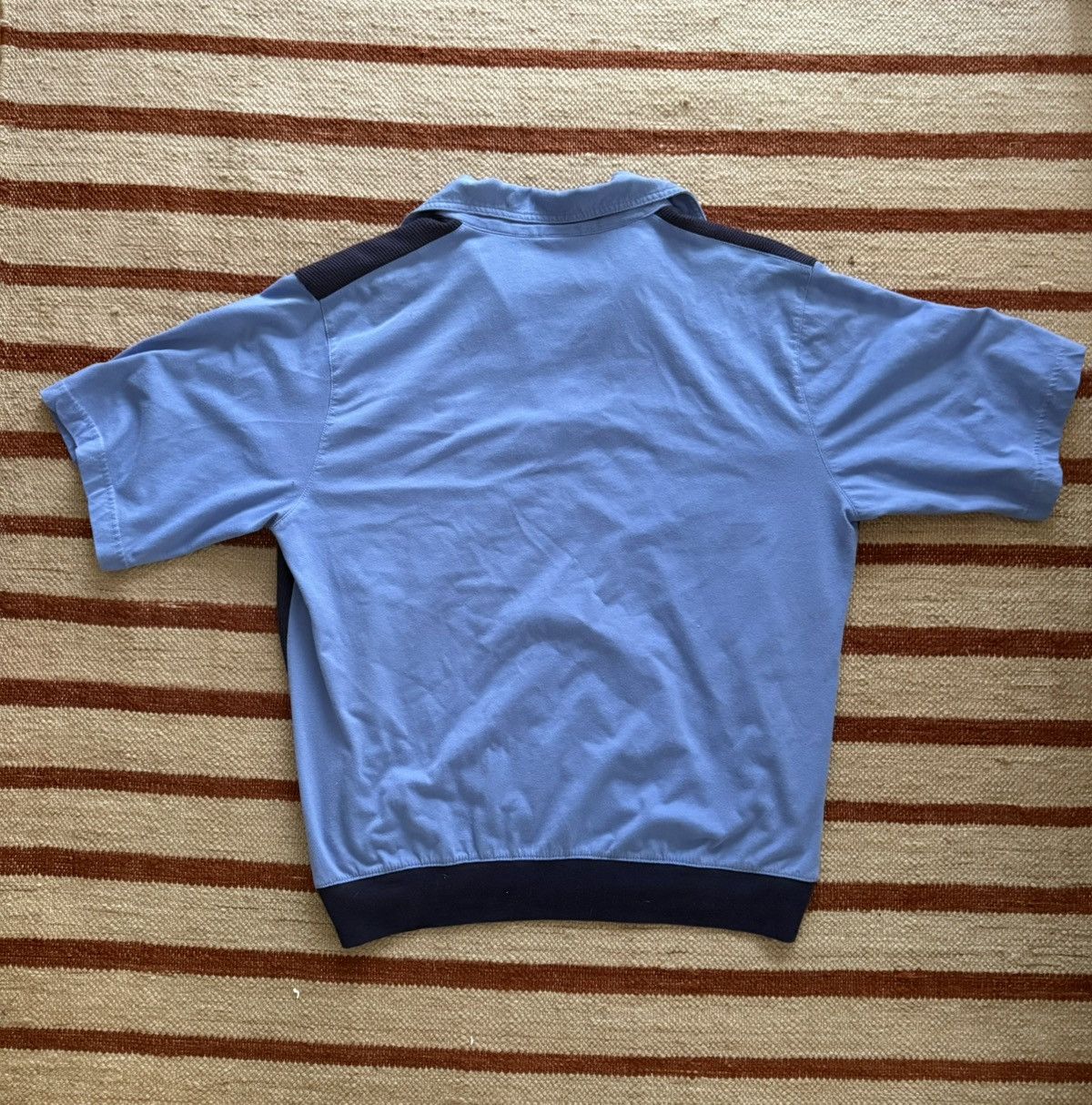 Vintage 1970s Blue/Navy Short Sleeve Knit Polo Size US L / EU 52-54 / 3 - 4 Thumbnail