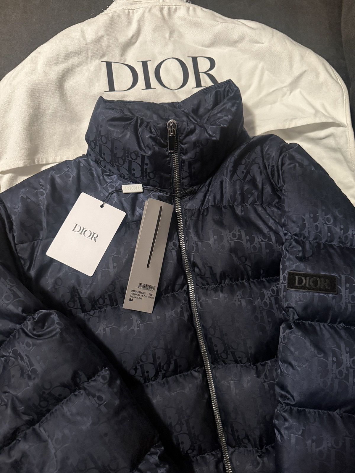 Dior DIOR OBLIQUE DOWN JACKET (NAVY BLUE) Size US L / EU 52-54 / 3 - 1 Thumbnail