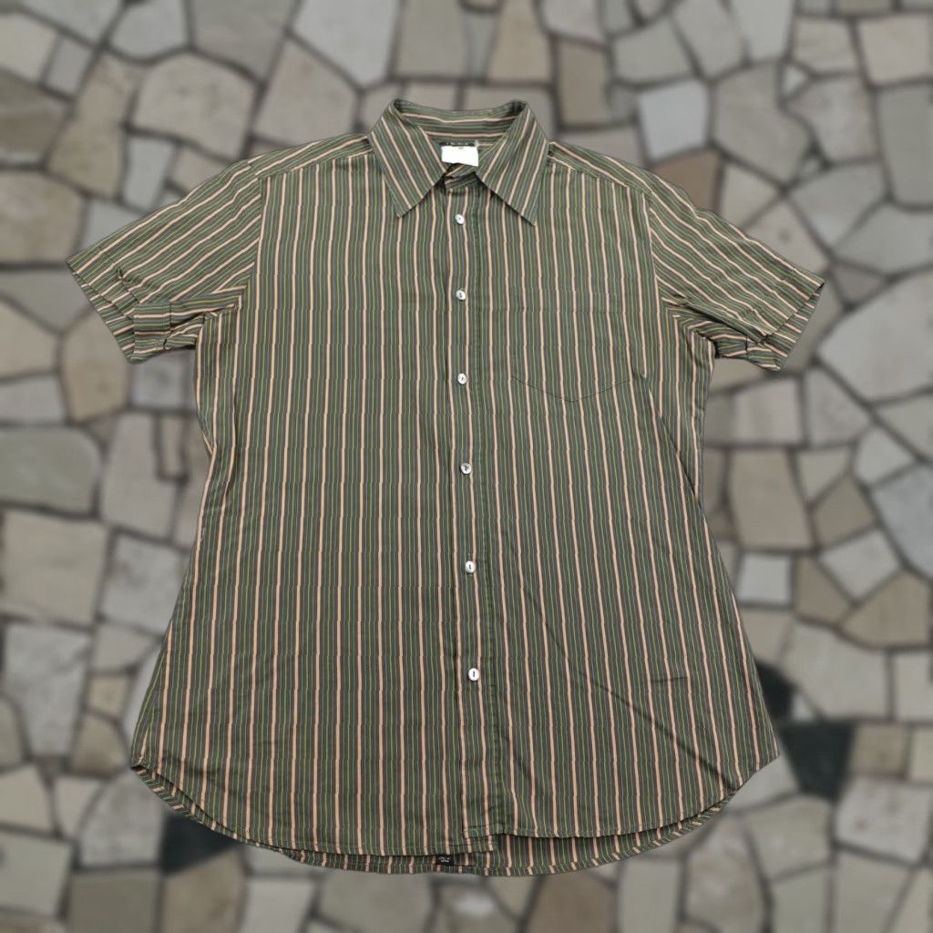 Dolce & Gabbana VINTAGE Dolce & Gabbana Button-Up Shirt Men’s Large Green Striped Italian Designer Cotton Size US L / EU 52-54 / 3 - 1 Thumbnail