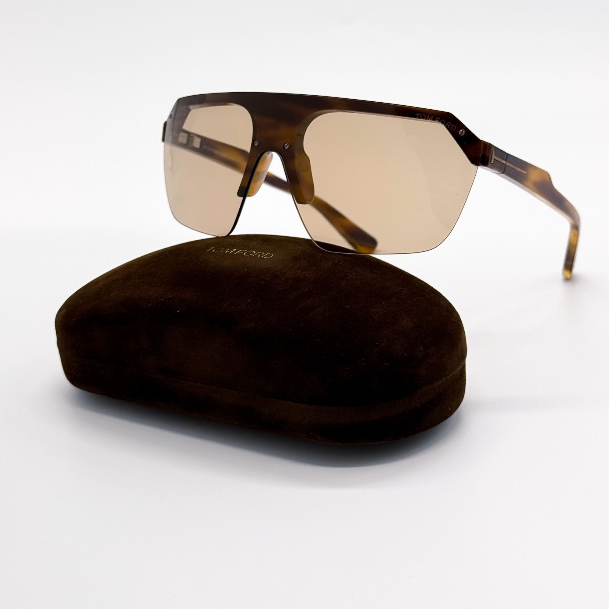 Tom Ford NEW TOM FORD RAZOR SUNGLASSES TF797 55E SHIELD HAVANA FT0797 Size ONE SIZE - 1 Thumbnail