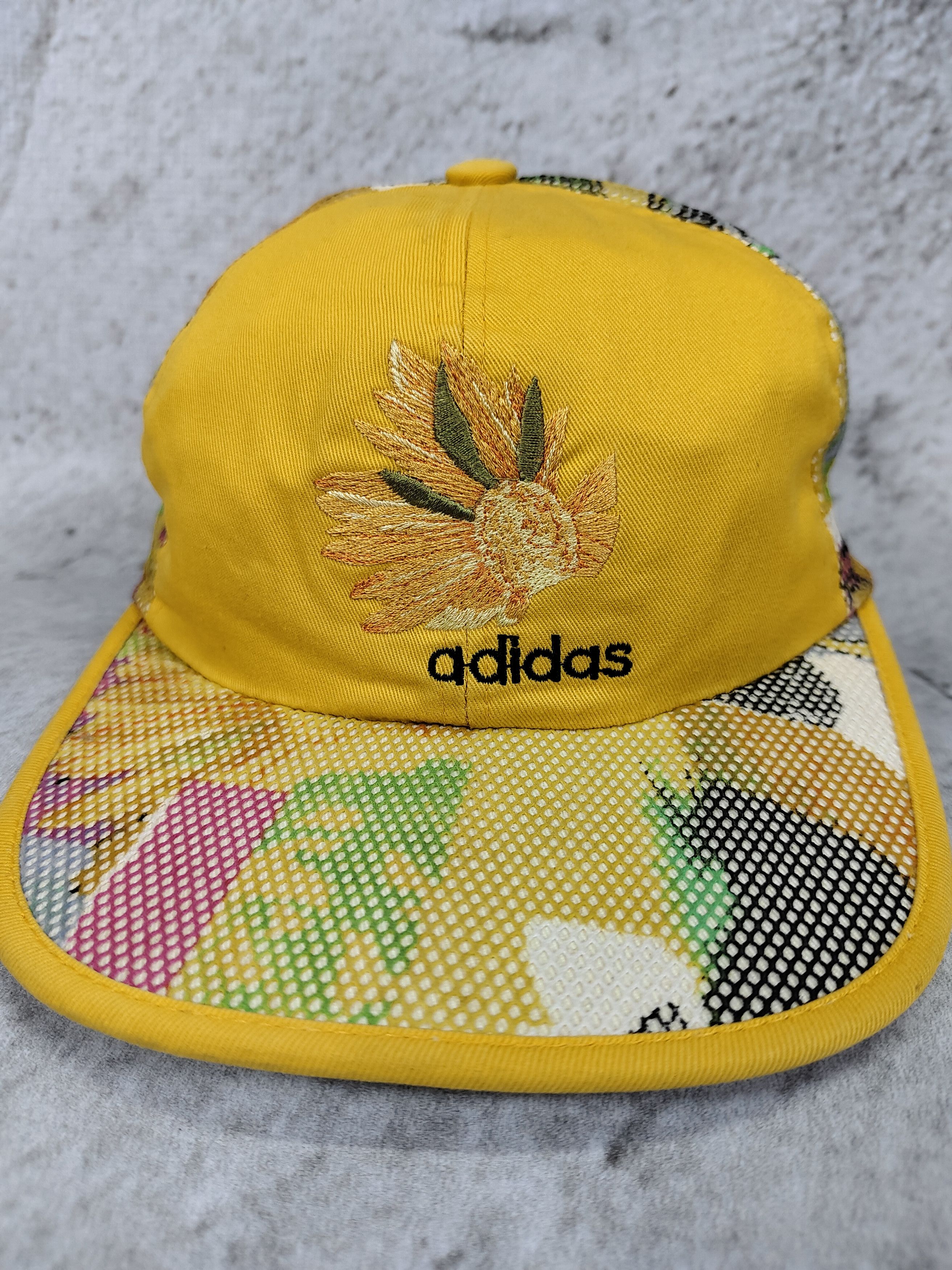 Adidas 90s Adidas Trefoil- Sunflower Embroidered Mesh Panel Caps Size ONE SIZE - 3 Thumbnail