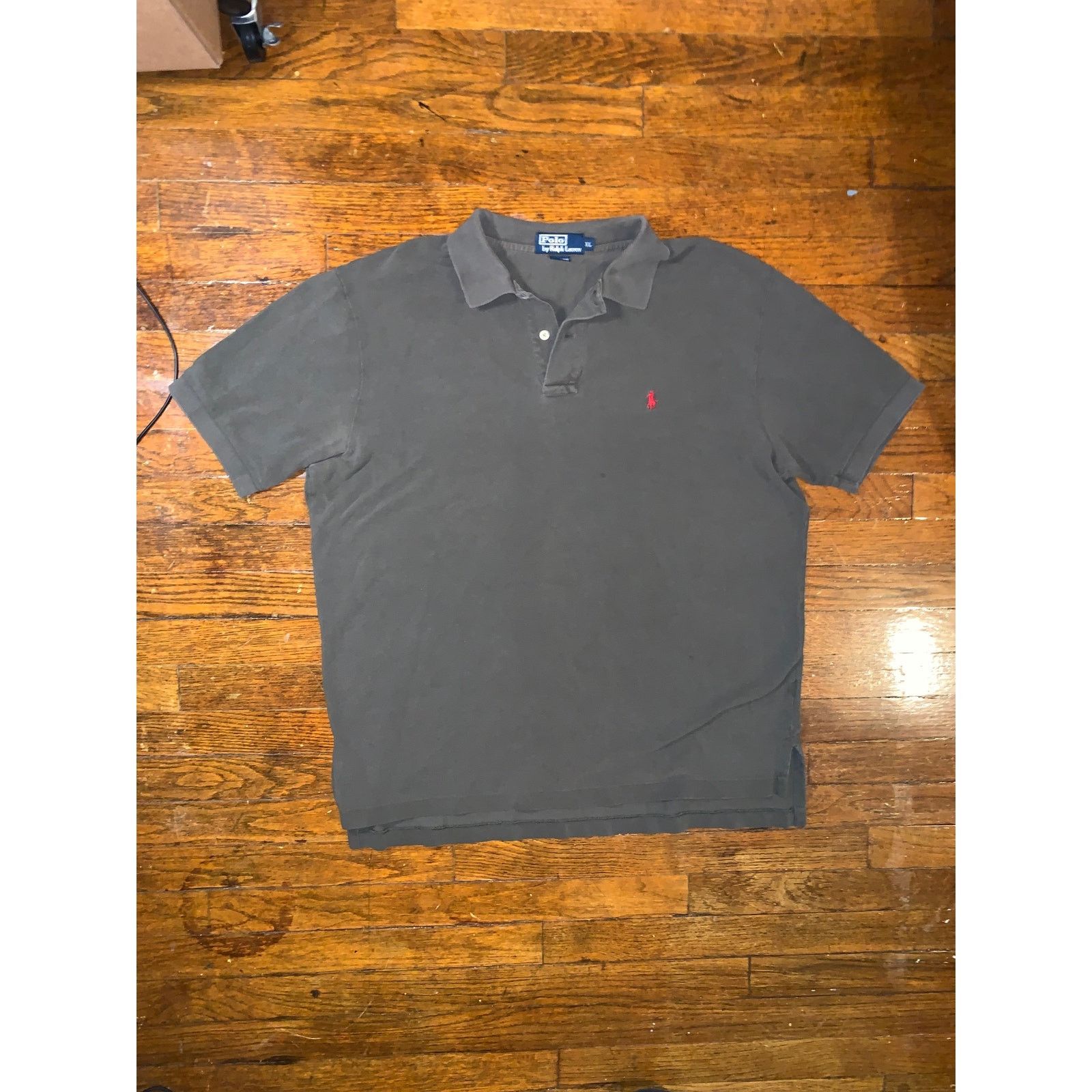 Polo Ralph Lauren × Vintage Vtg Polo Ralph Lauren Polo Shirt XL Faded Black Red Pony Size US XL / EU 56 / 4 - 1 Thumbnail