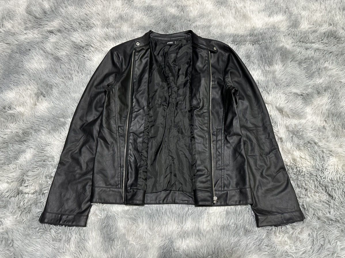 Japanese Brand 🔥Sick Y2K Spinns Faux Leather Biker Jacket Goth Punk Size US M / EU 48-50 / 2 - 6 Thumbnail