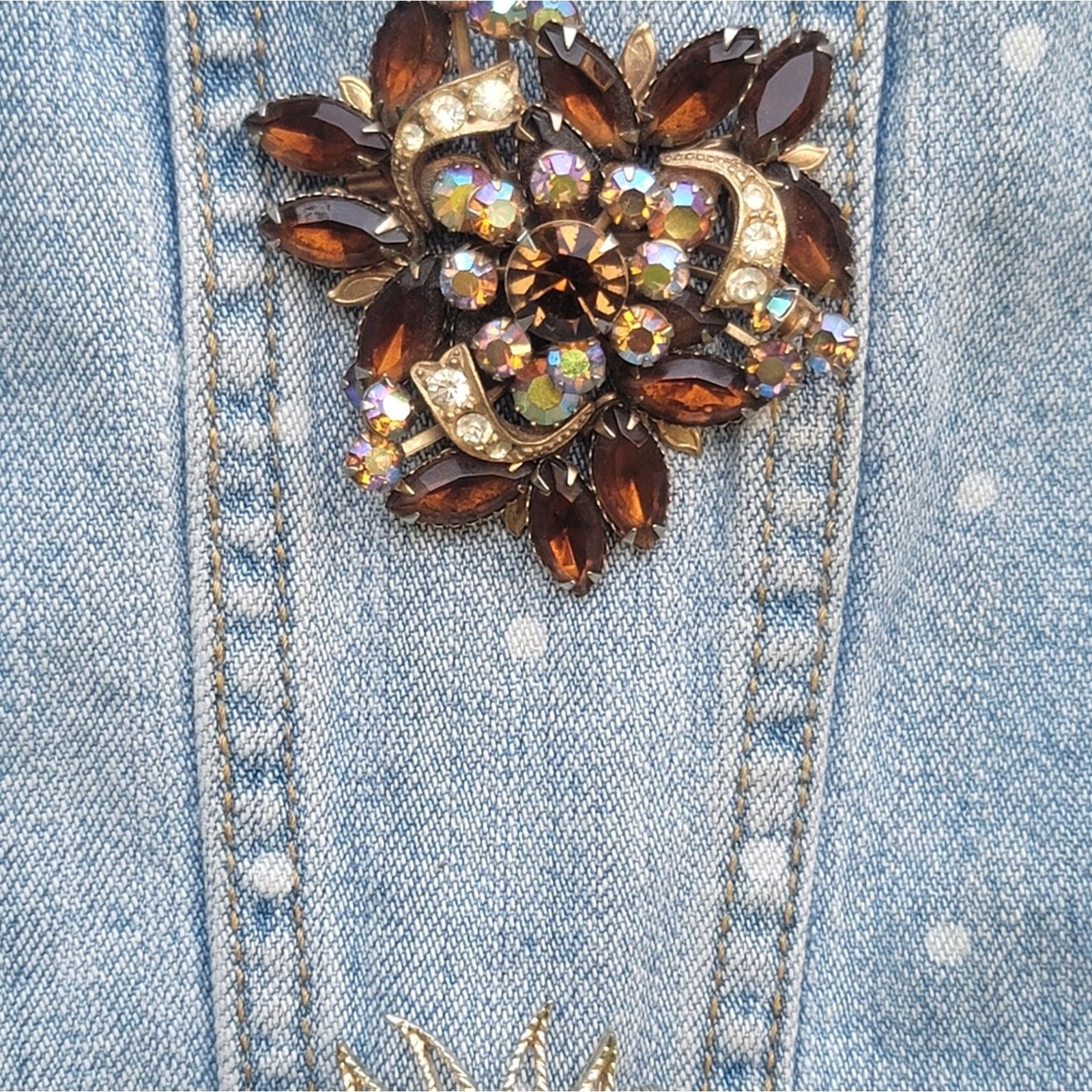 Designer Continual Coincidences Brand Upcycled Vtg Denim Jean Jacket Size S / US 4 / IT 40 - 5 Thumbnail