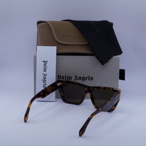 Palm Angels Palm Angels PERI099 HOLLYWOOD 6064 Sunglasses Havana Cat Eye Size ONE SIZE - 11 Thumbnail
