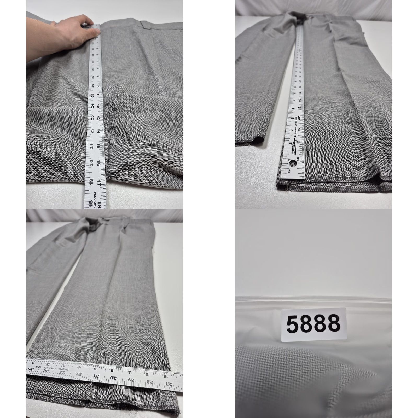 Vintage Asher Reserve Dress Pants Mens 44x32 Gray Wool Herringbone Pleated NWT USA Size US 44 / EU 60 - 8 Thumbnail