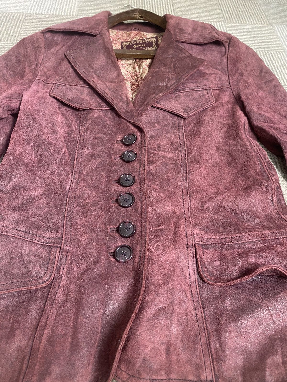Guess Vintage Guess Flower Pattern Leather Jacket Size S / US 4 / IT 40 - 9 Thumbnail
